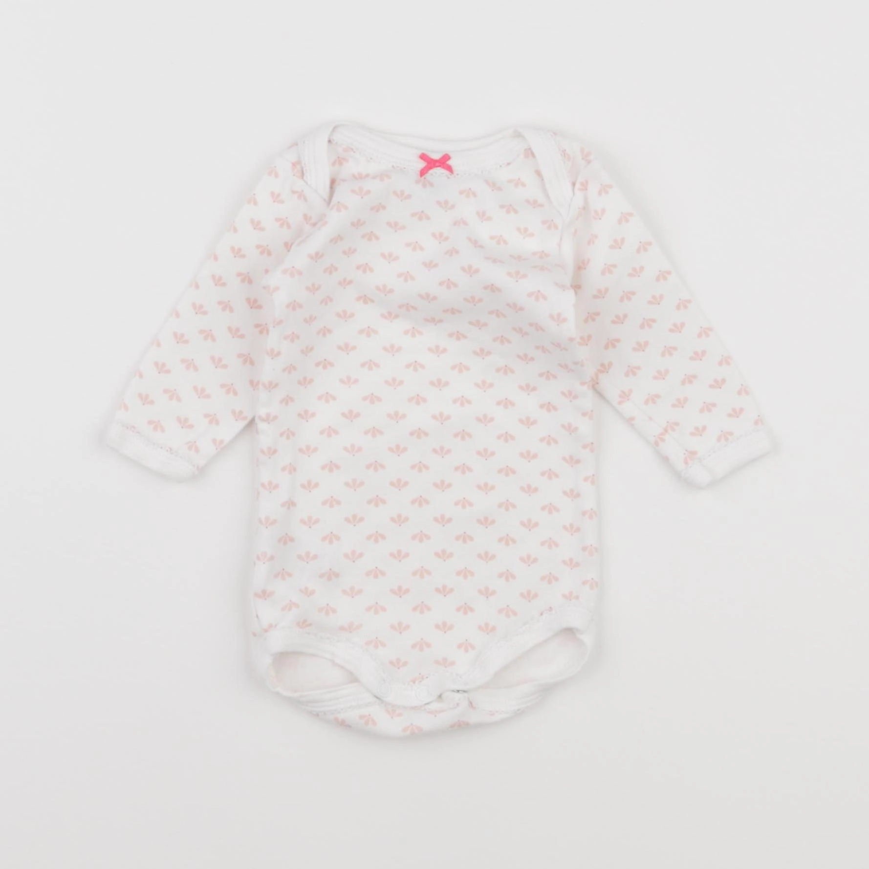 Petit Bateau - body blanc, rose - 3 mois