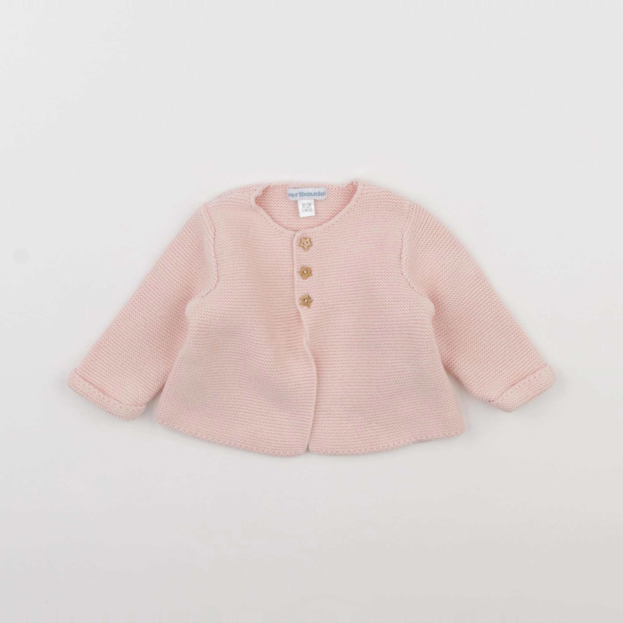 Vertbaudet - gilet rose - 3 mois