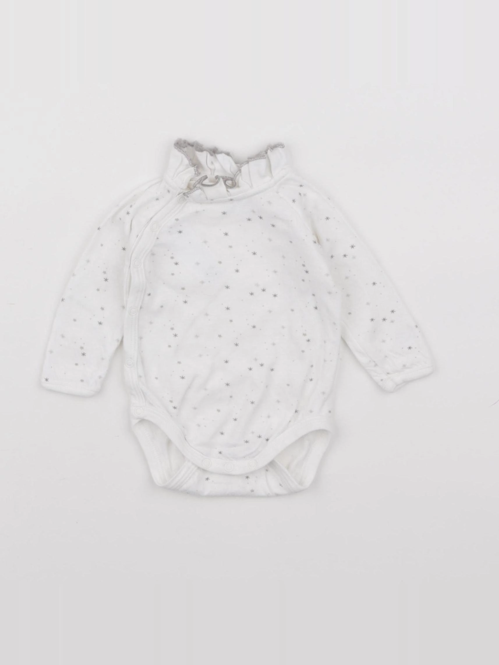 Petit Bateau - body à col blanc - 3 mois