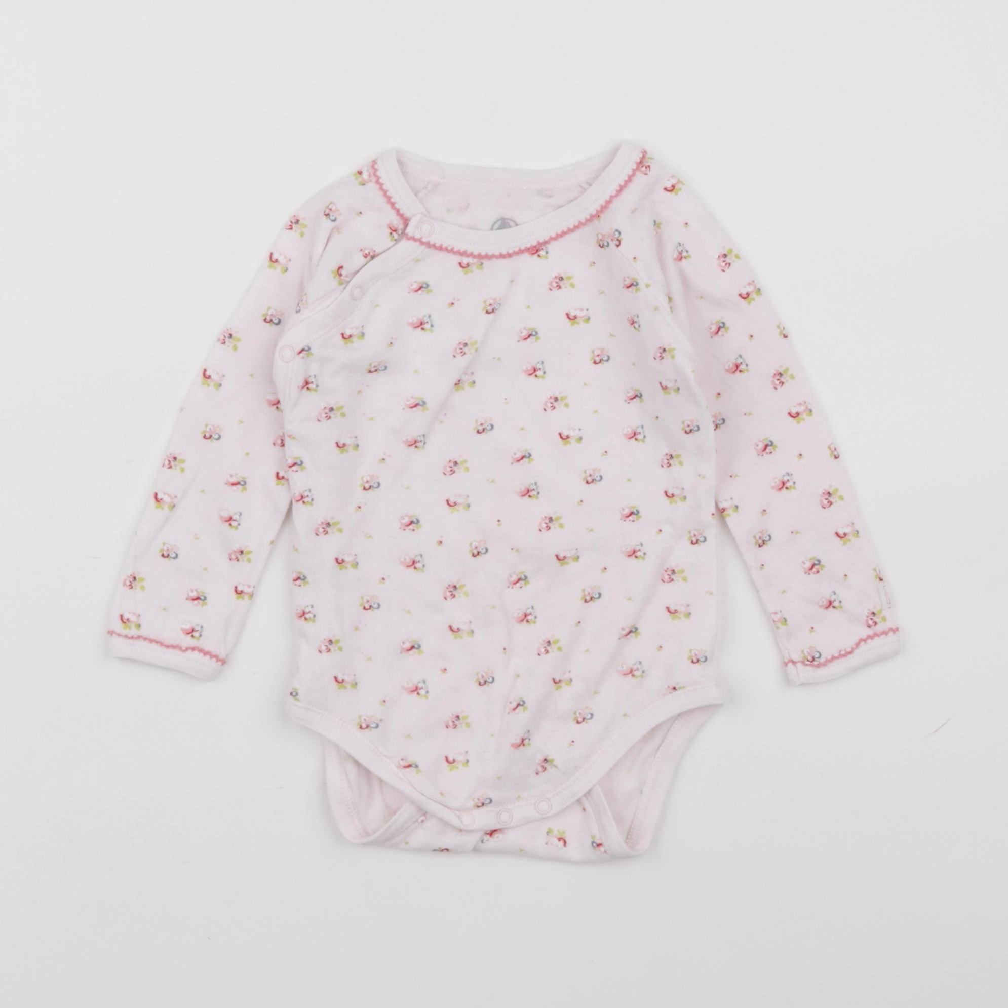 Petit Bateau - body rose - 12 mois