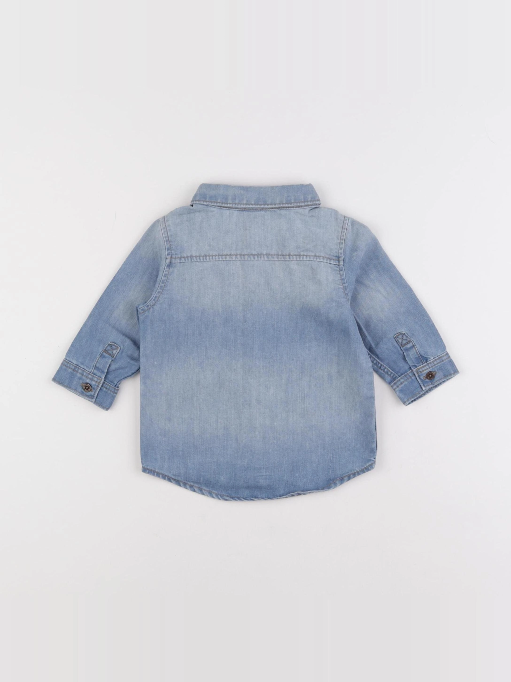 H&M - chemise bleu - 4/6 mois