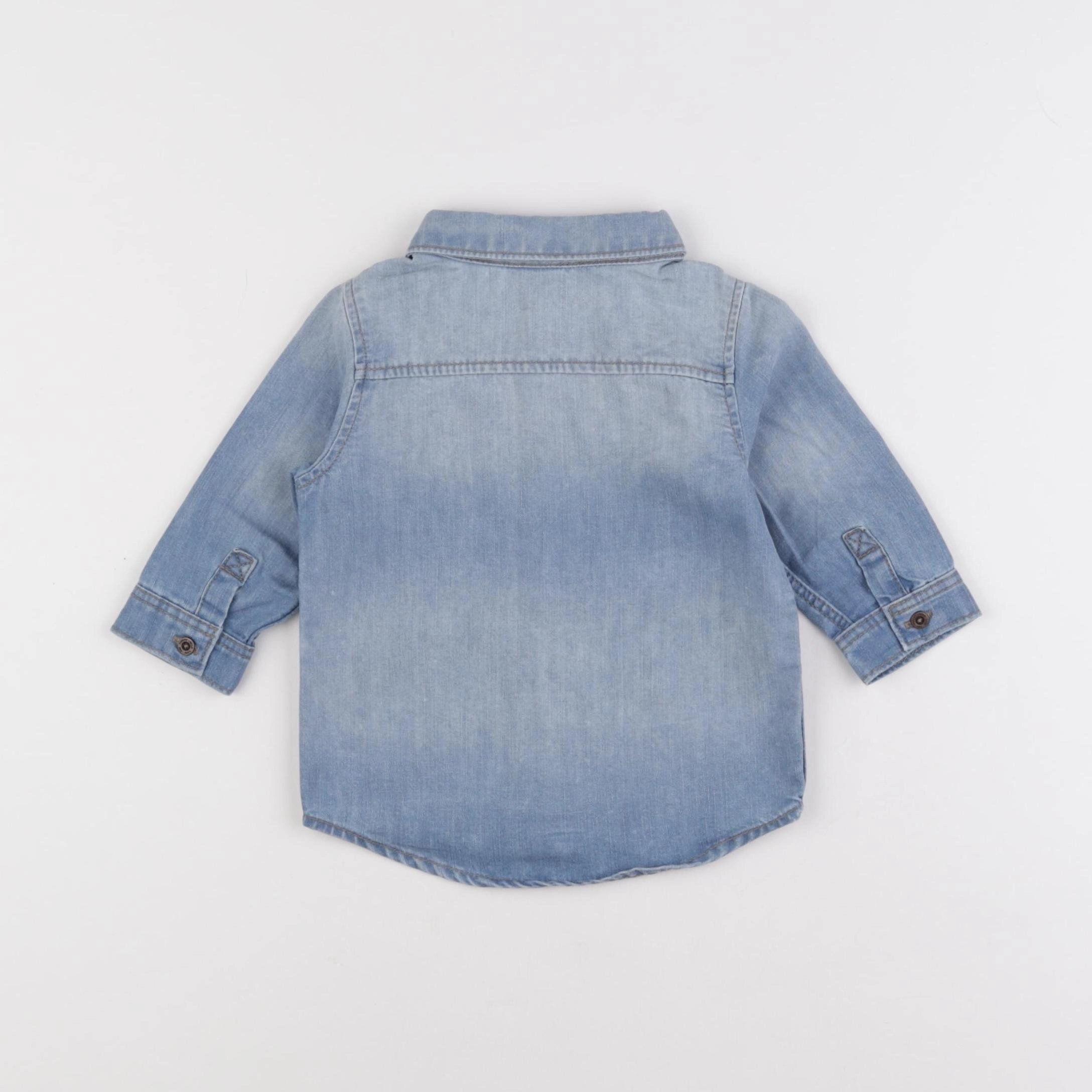 H&M - chemise bleu - 4/6 mois