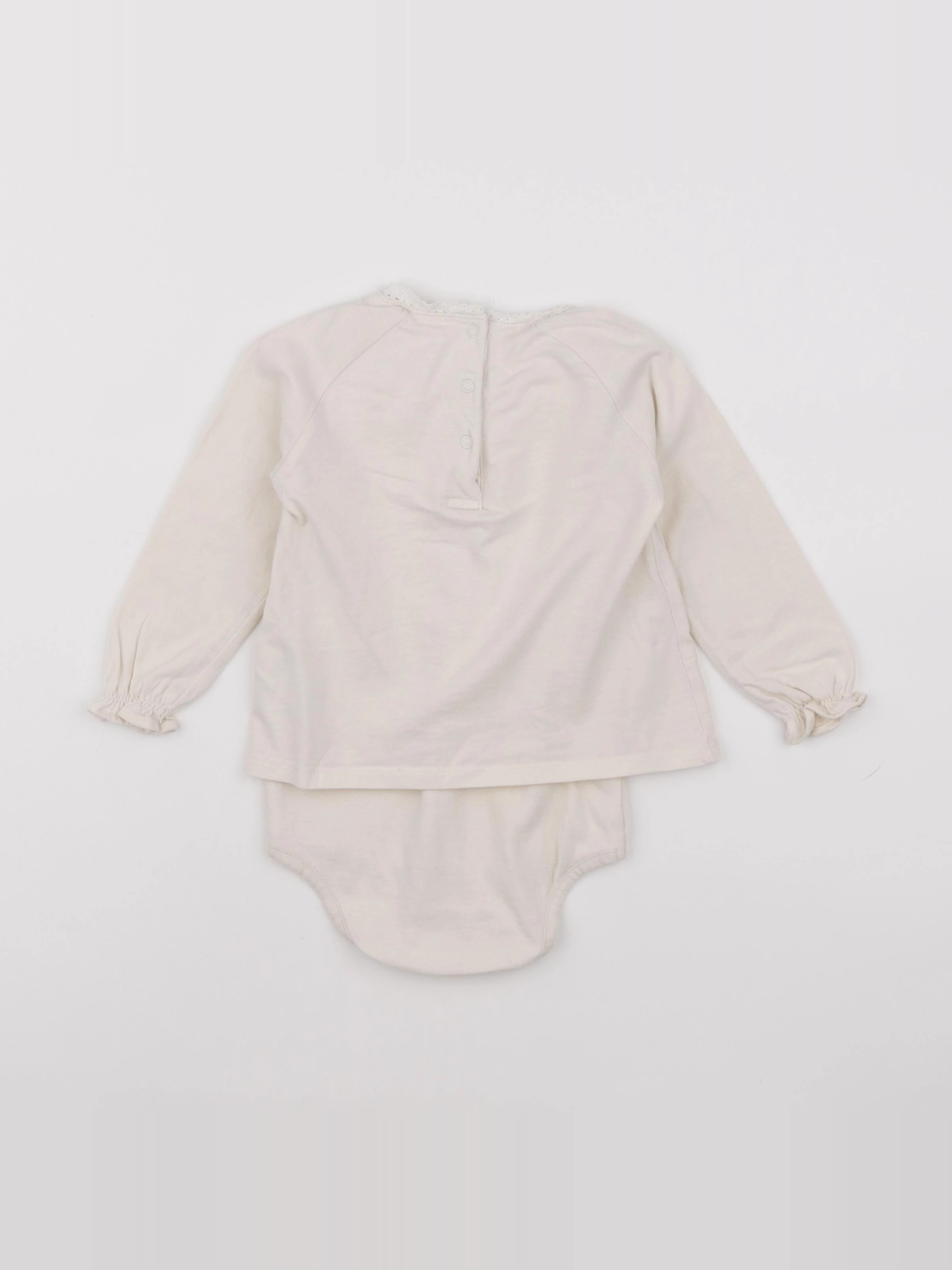 Vertbaudet - body tee-shirt beige - 18 mois