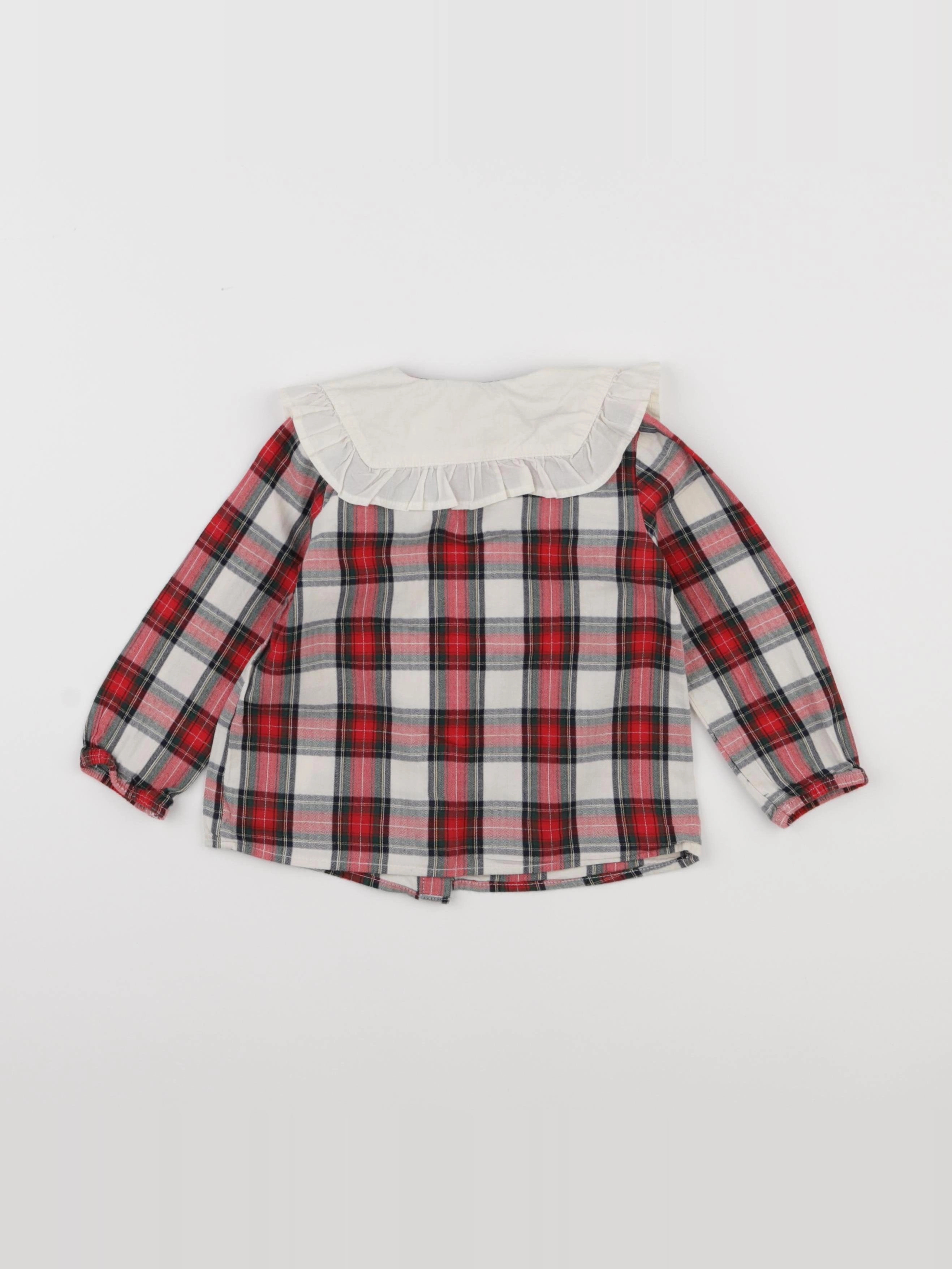 H&M - blouse rouge, beige - 12/18 mois