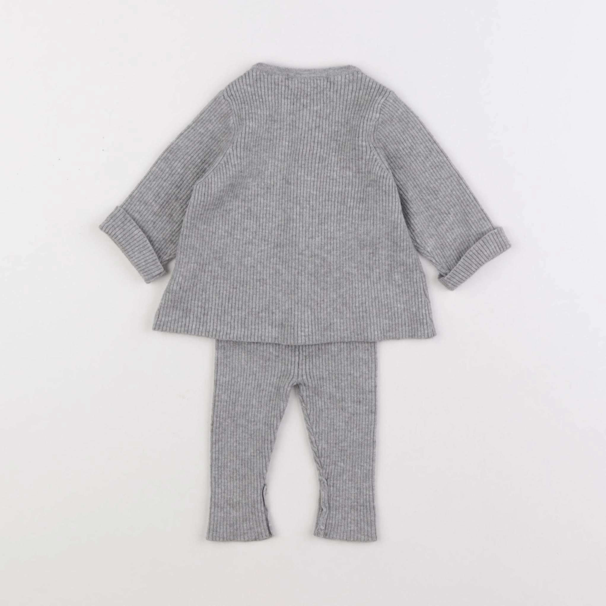 Vertbaudet - ensemble gris - 0/1 mois