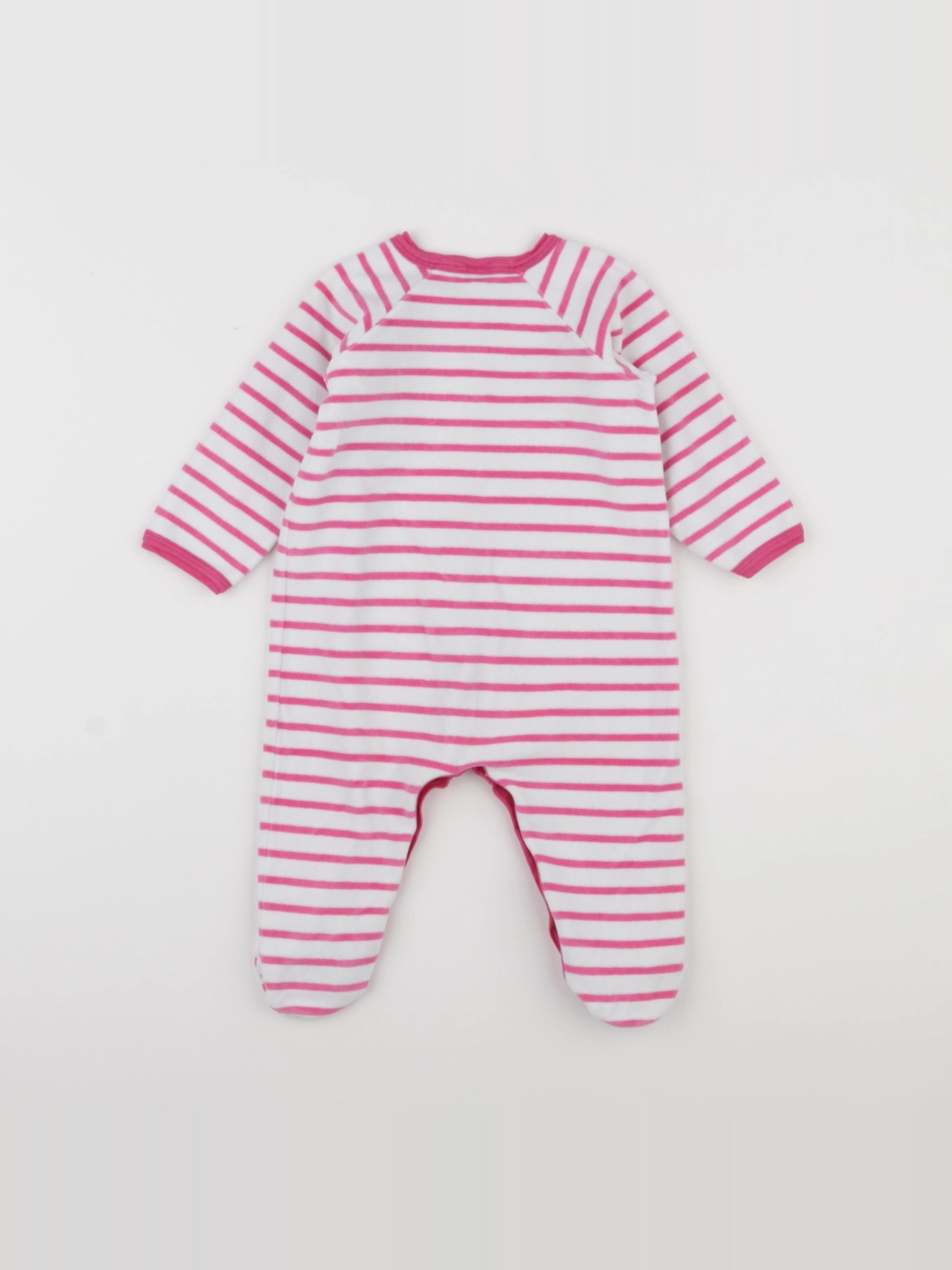 Petit Bateau - pyjama velours rose - 12 mois