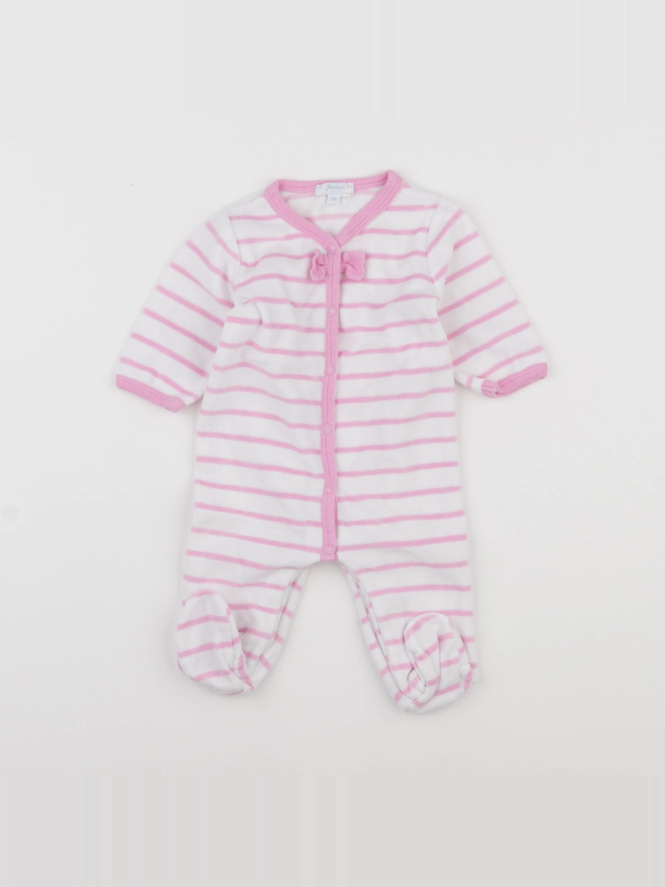 Jacadi - pyjama velours rose - 3 mois