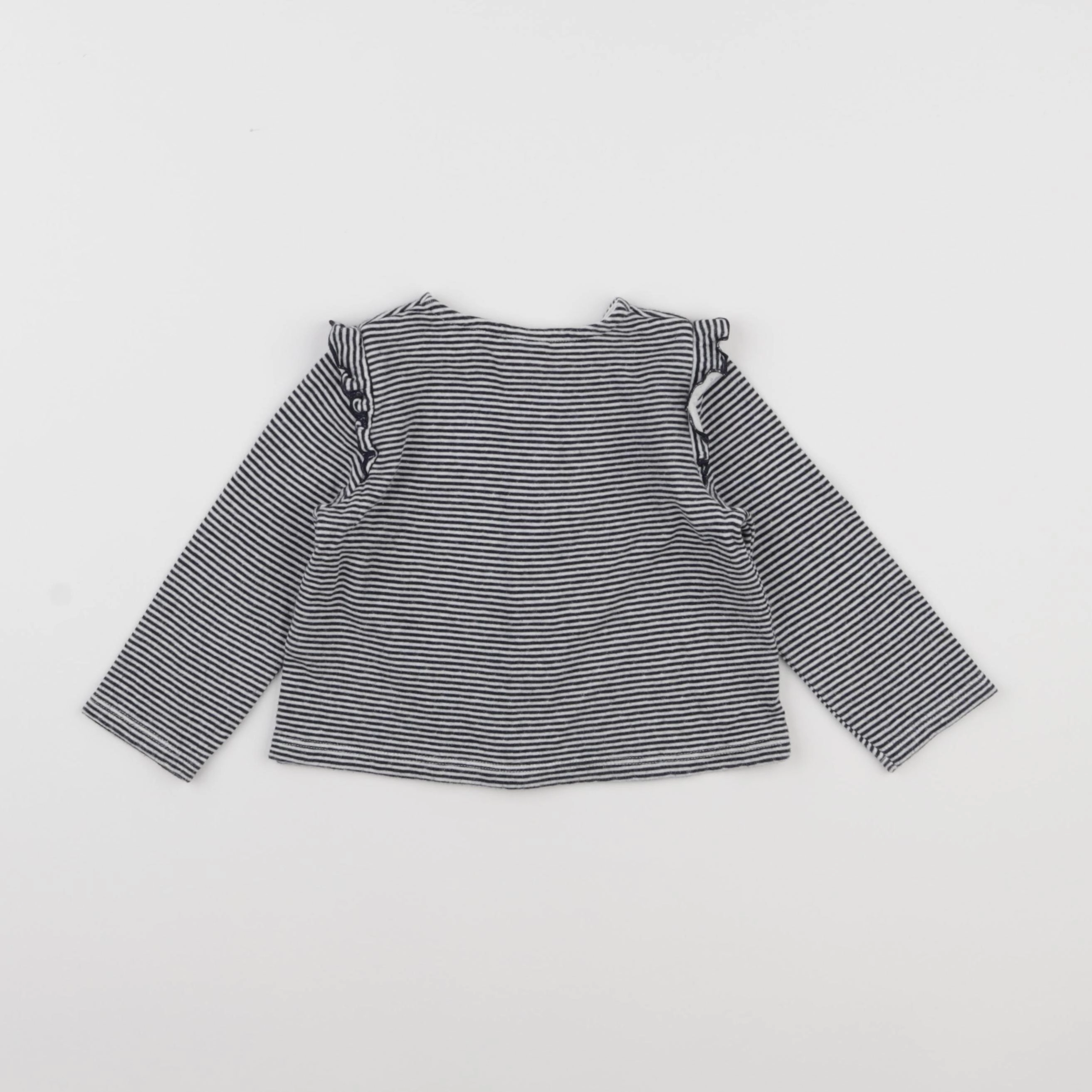 Petit Bateau - sweat bleu, blanc - 18 mois