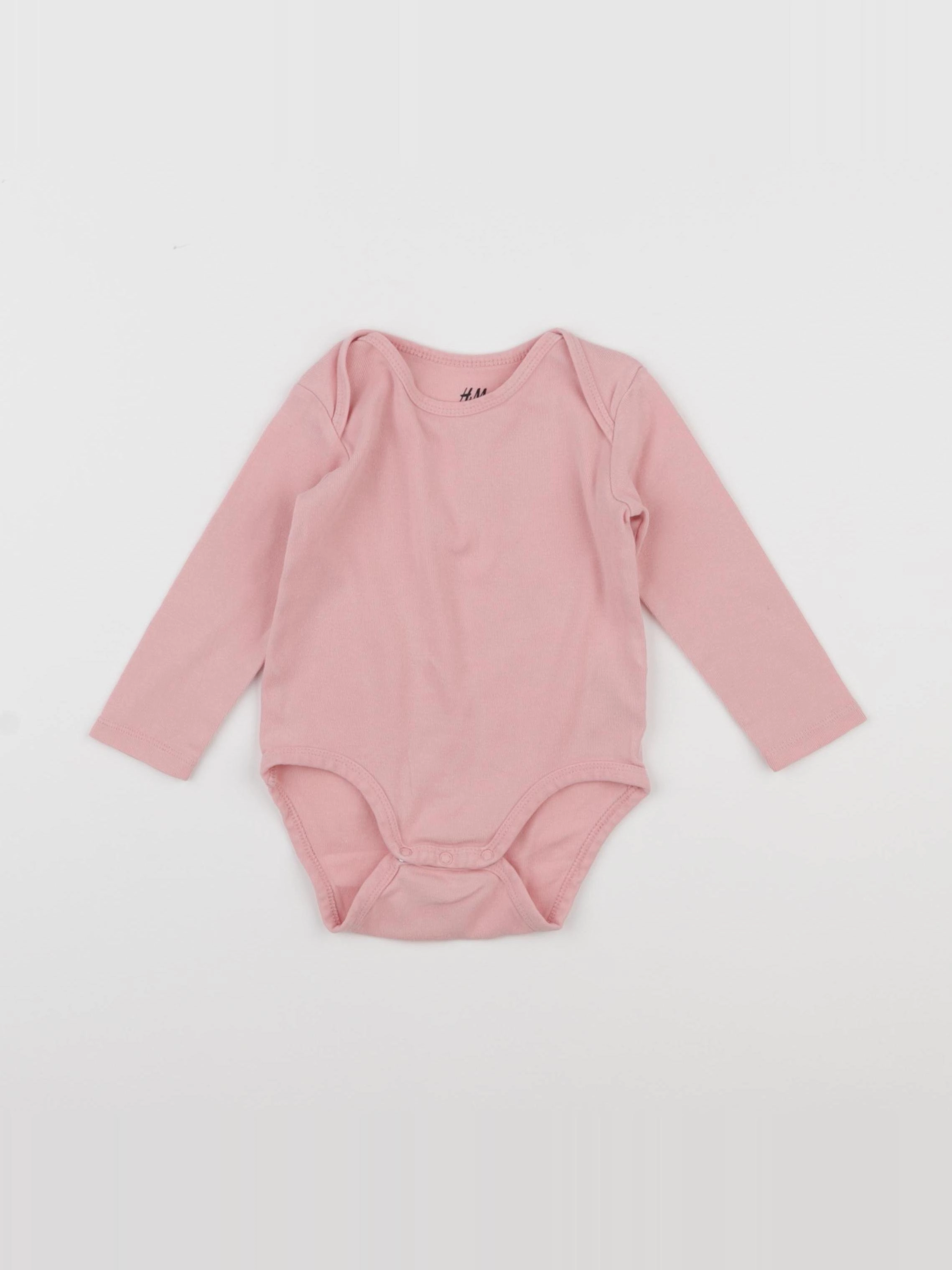 H&M - body rose - 6/9 mois