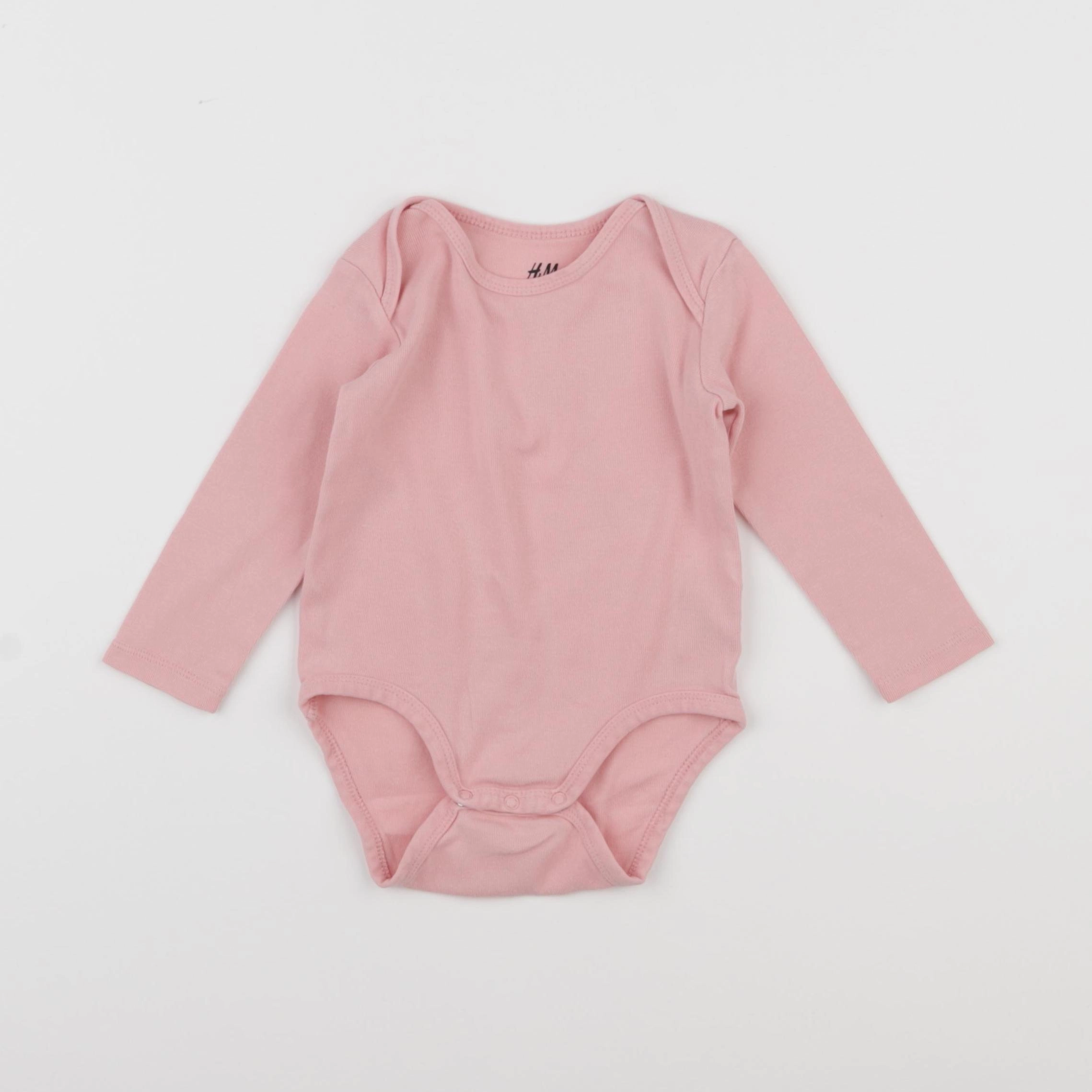 H&M - body rose - 6/9 mois