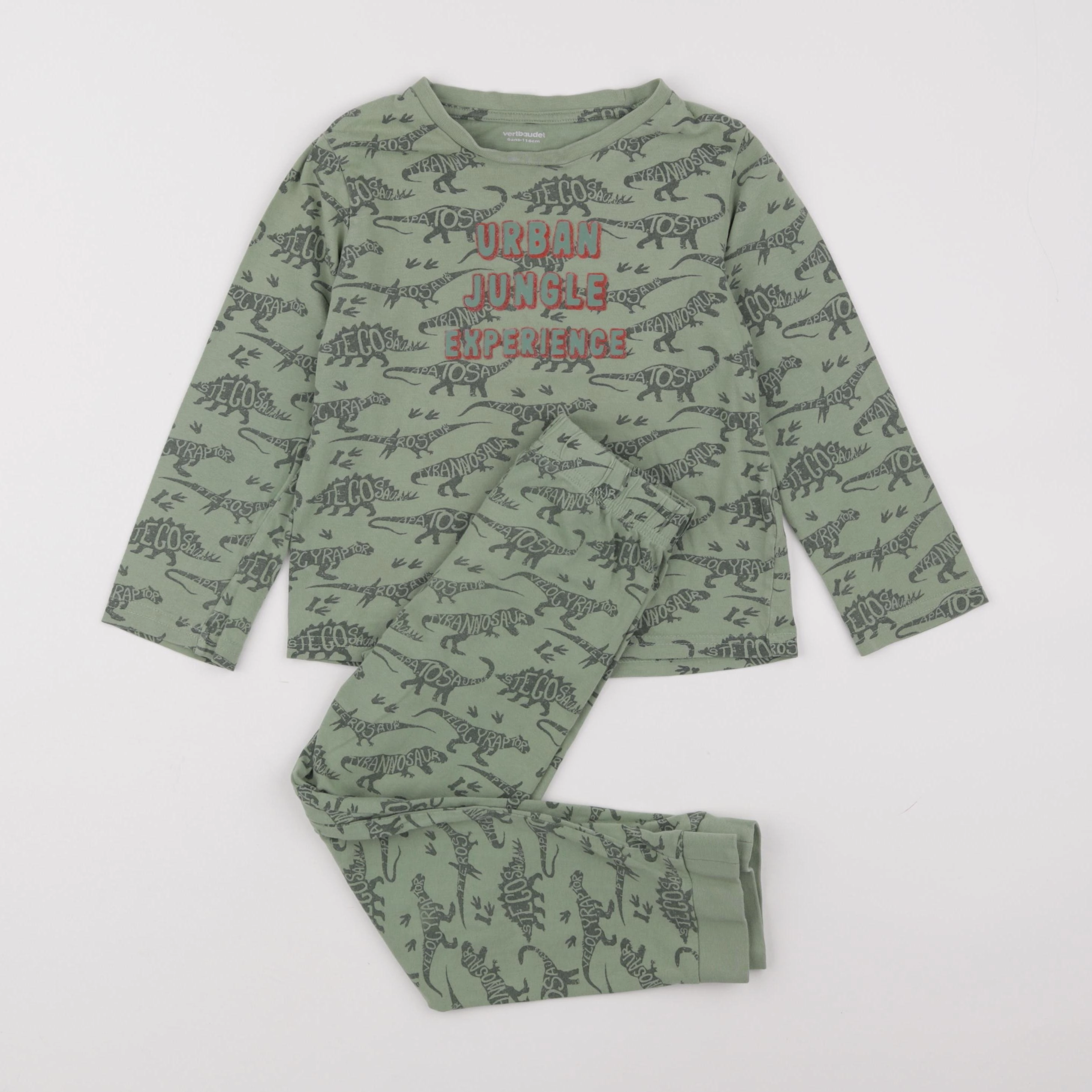 Vertbaudet - pyjama coton vert - 6 ans