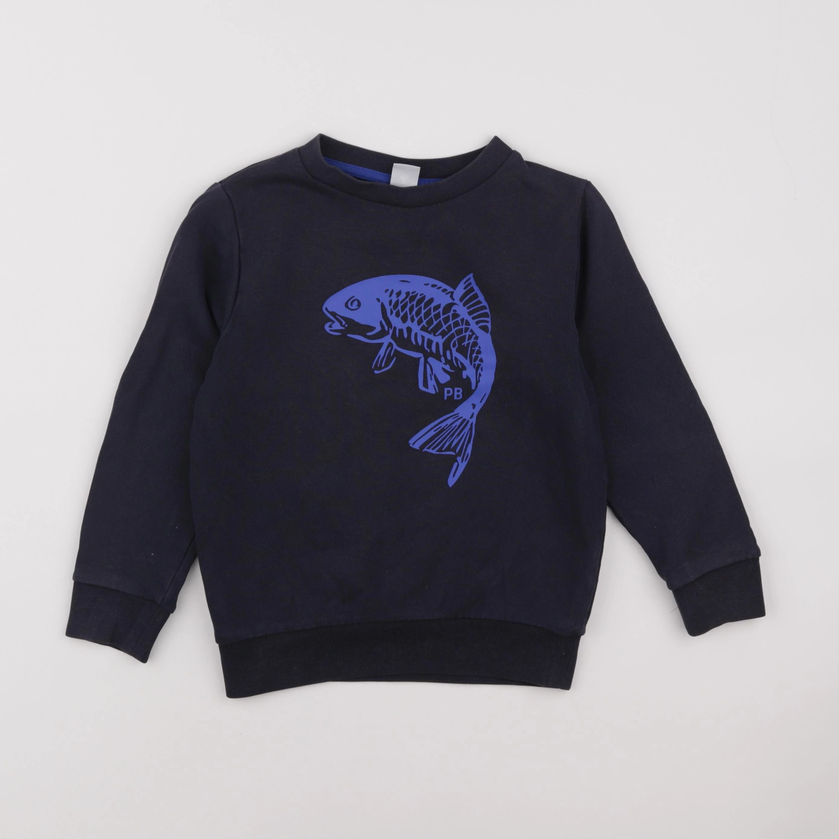 Petit Bateau - sweat bleu - 6 ans