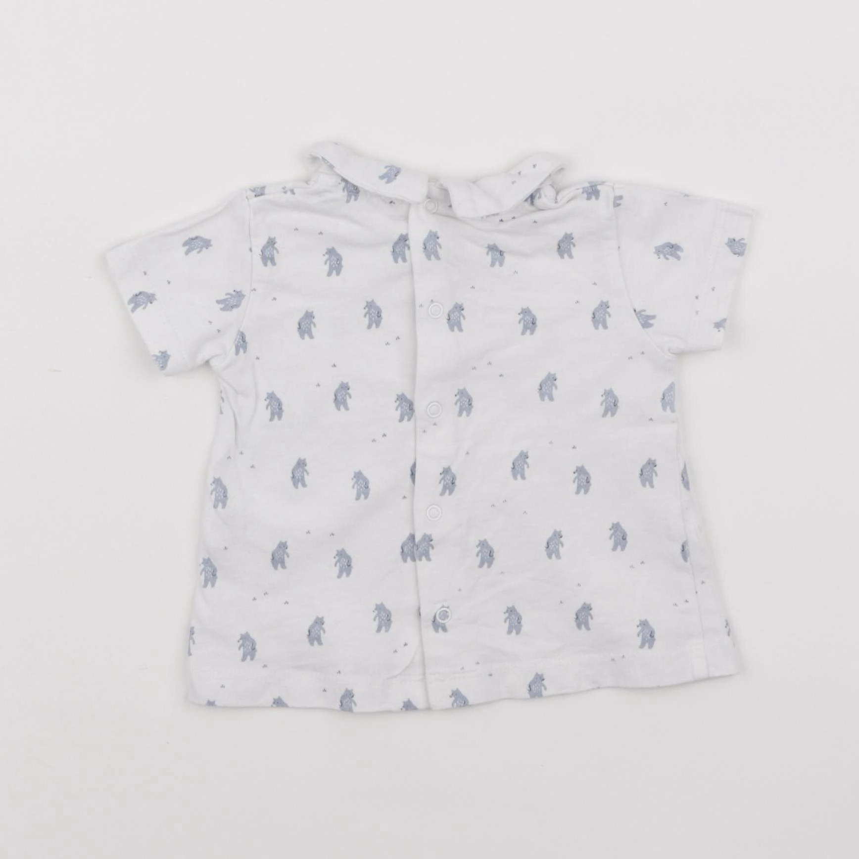 Boutchou - tee-shirt blanc, bleu - 3 mois