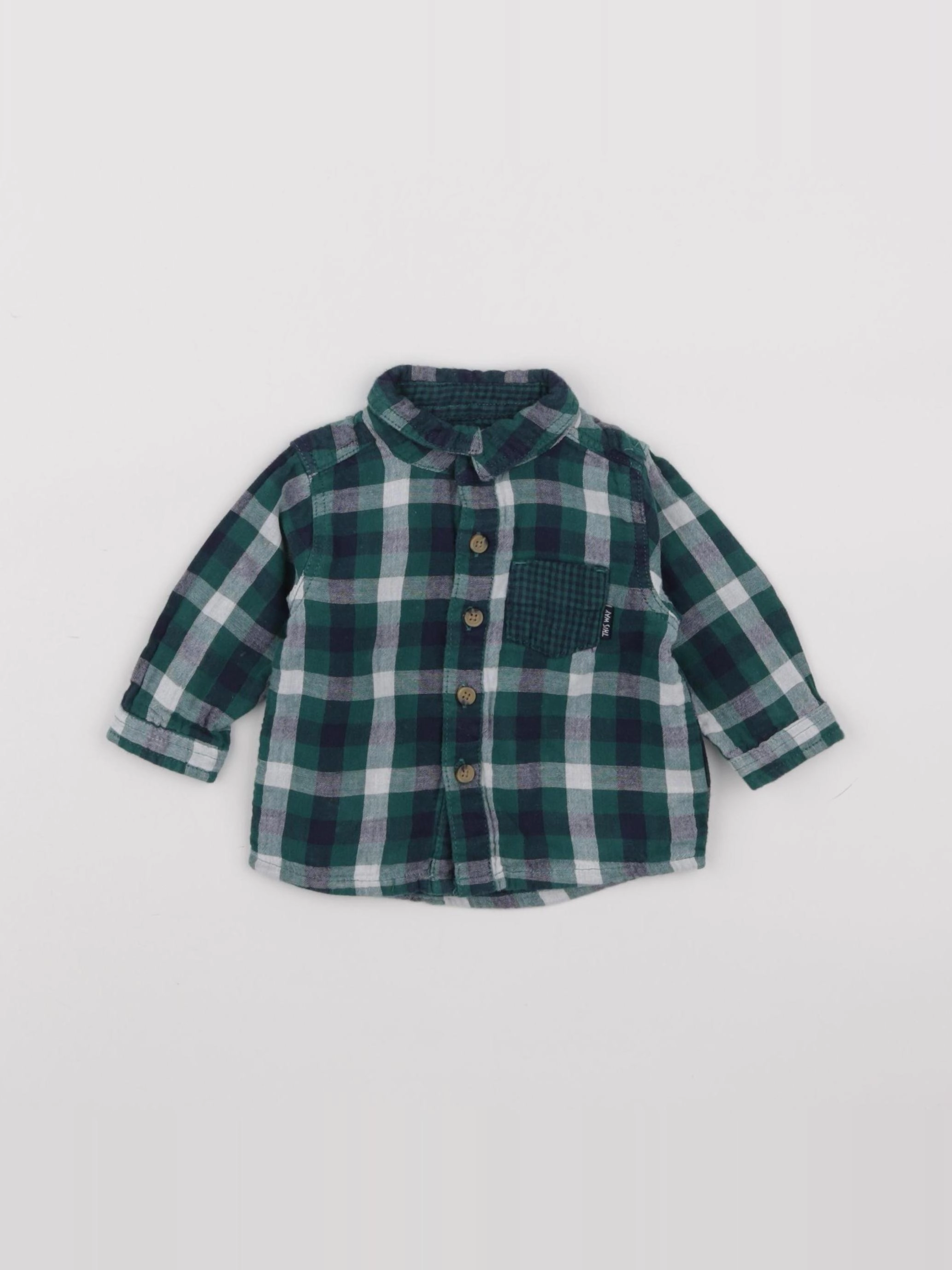 Vertbaudet - chemise vert - 3 mois