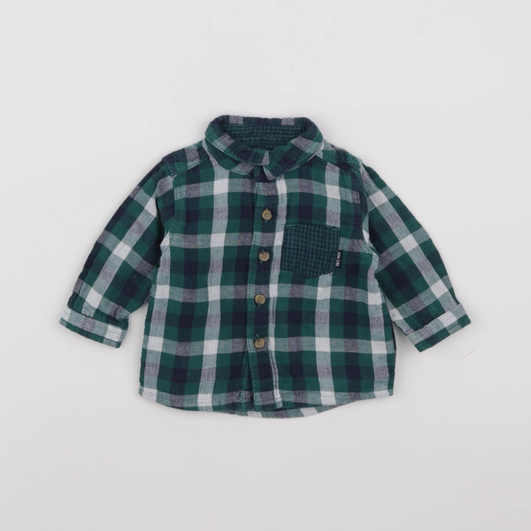 Vertbaudet - chemise vert - 3 mois