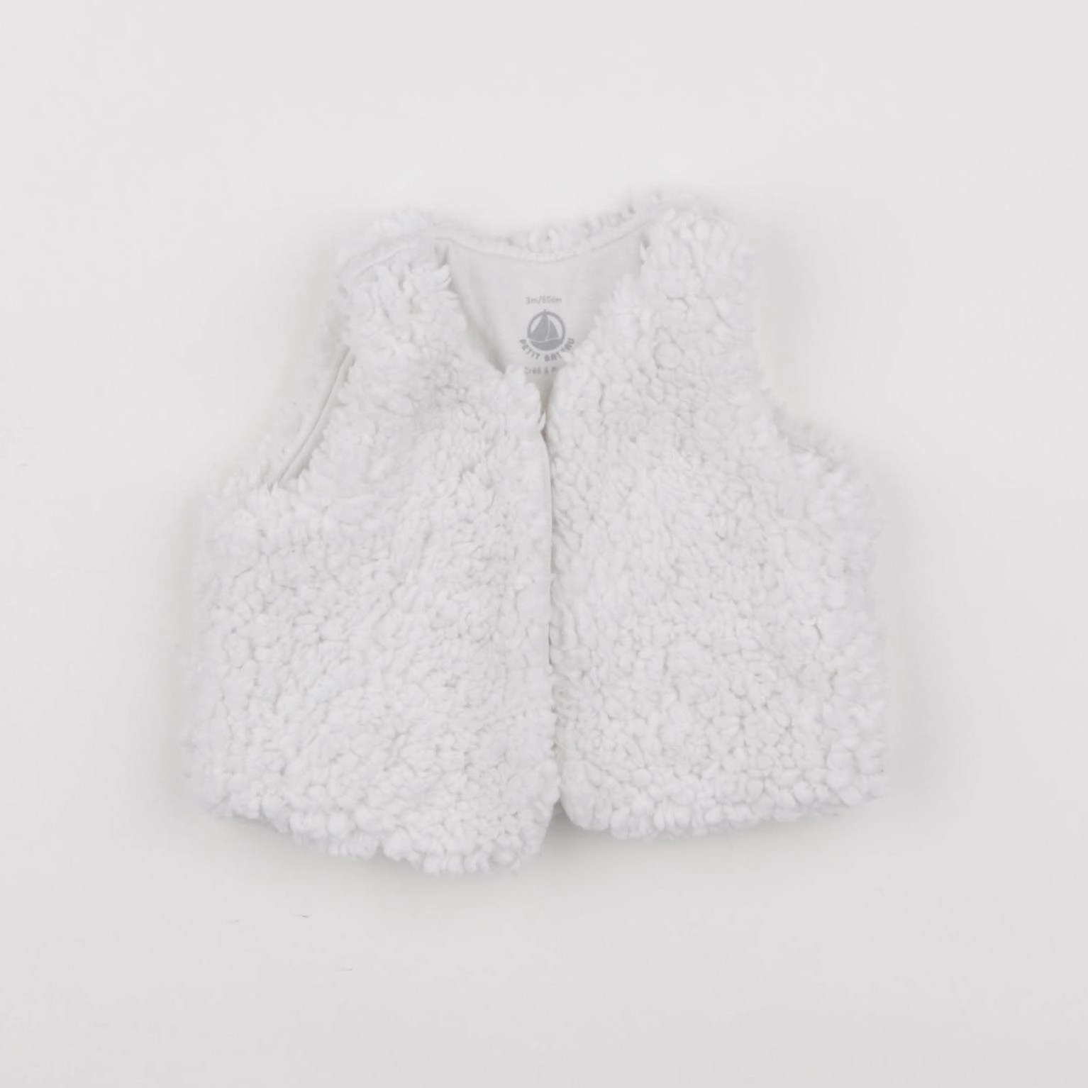 Petit Bateau - gilet blanc - 3 mois
