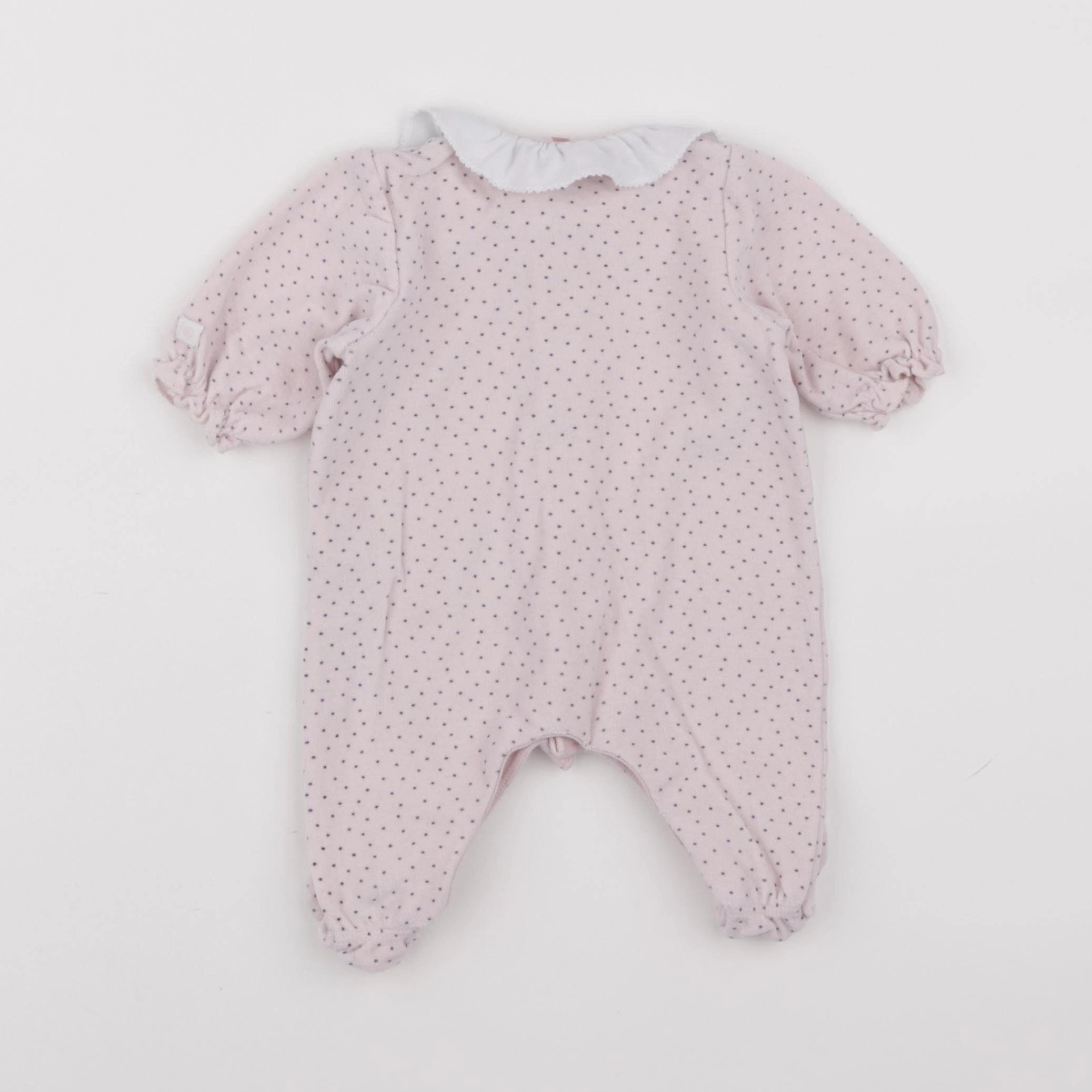 Petit Bateau - pyjama velours rose - 1 mois