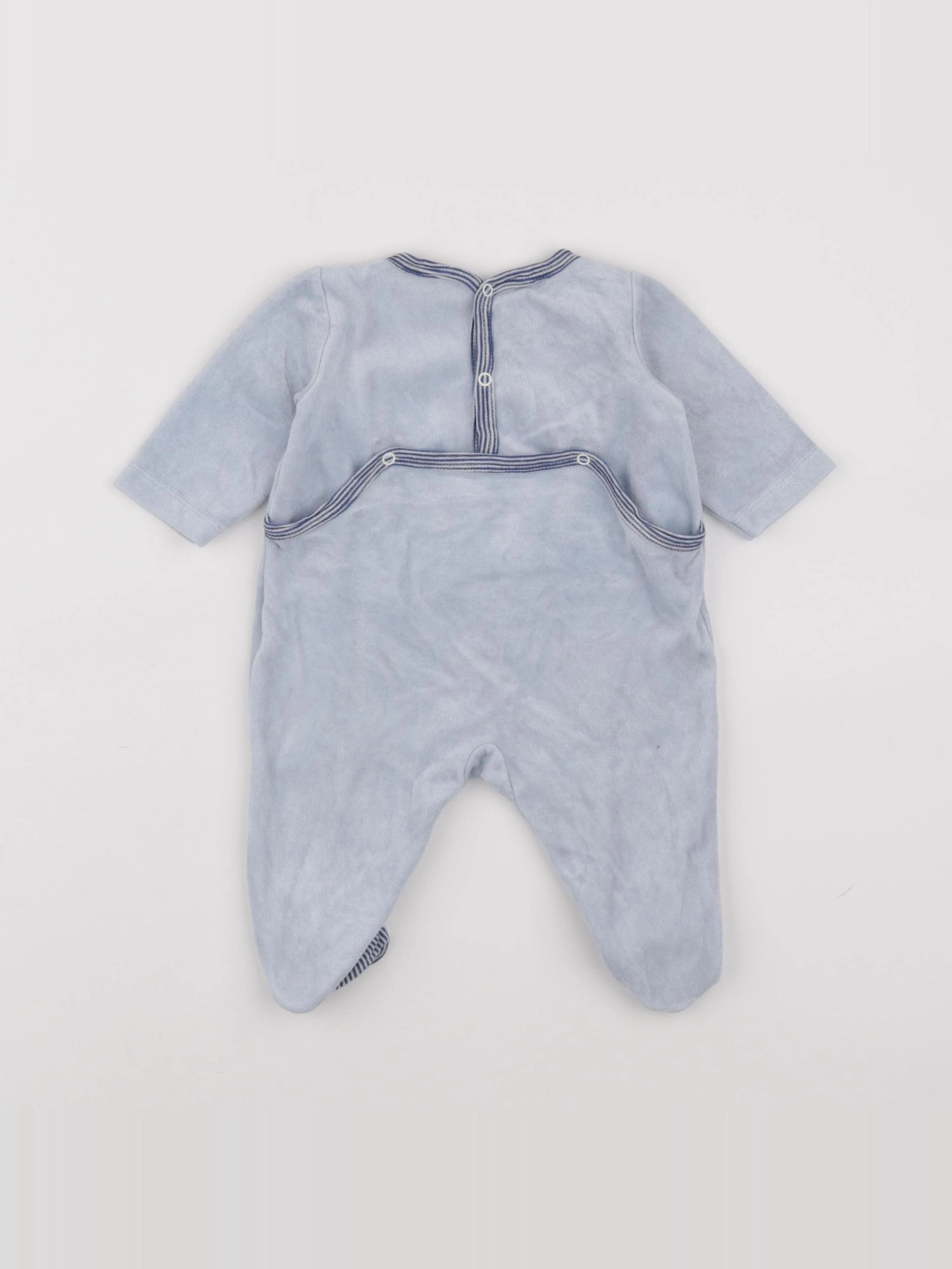 Petit Bateau - pyjama velours bleu - 3 mois