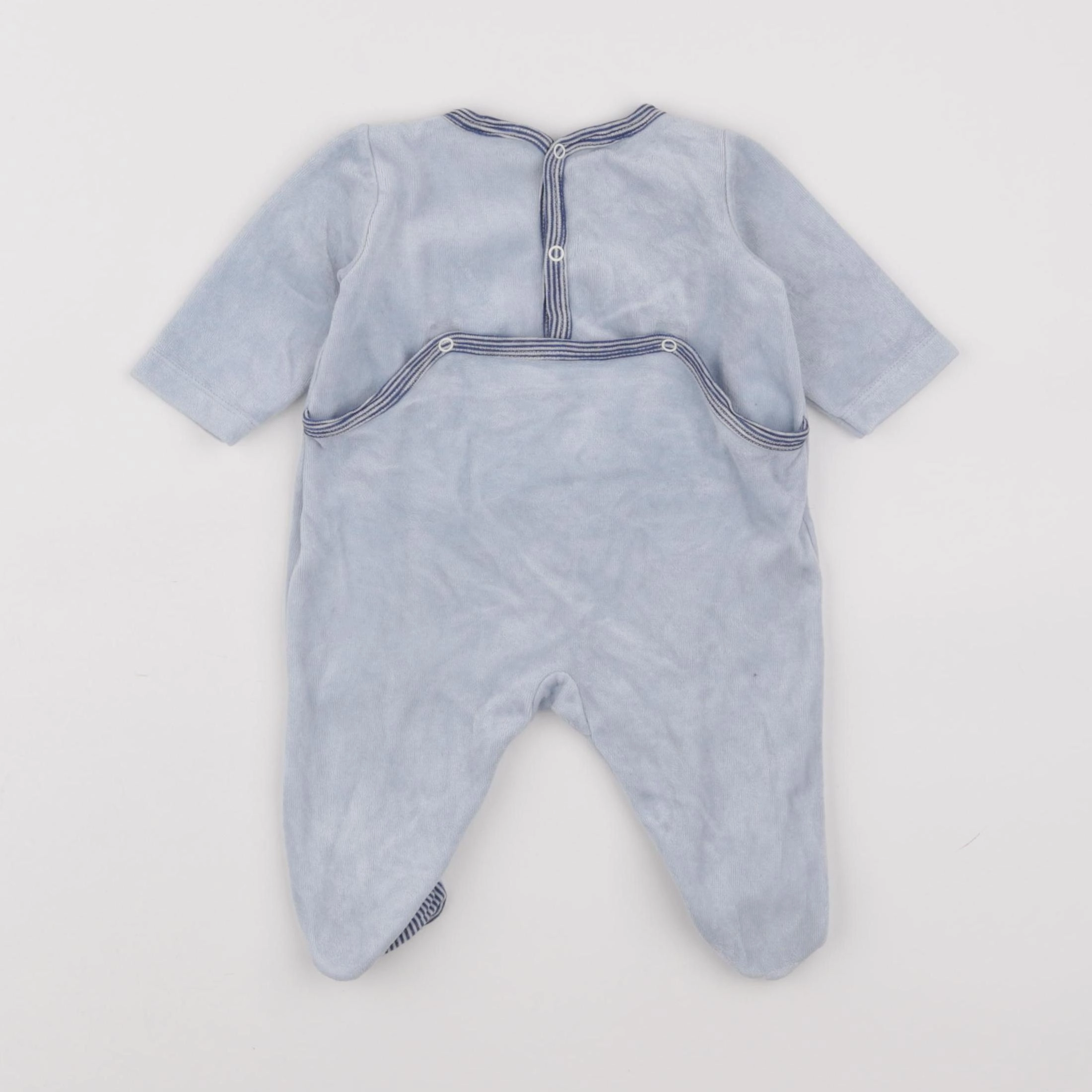 Petit Bateau - pyjama velours bleu - 3 mois