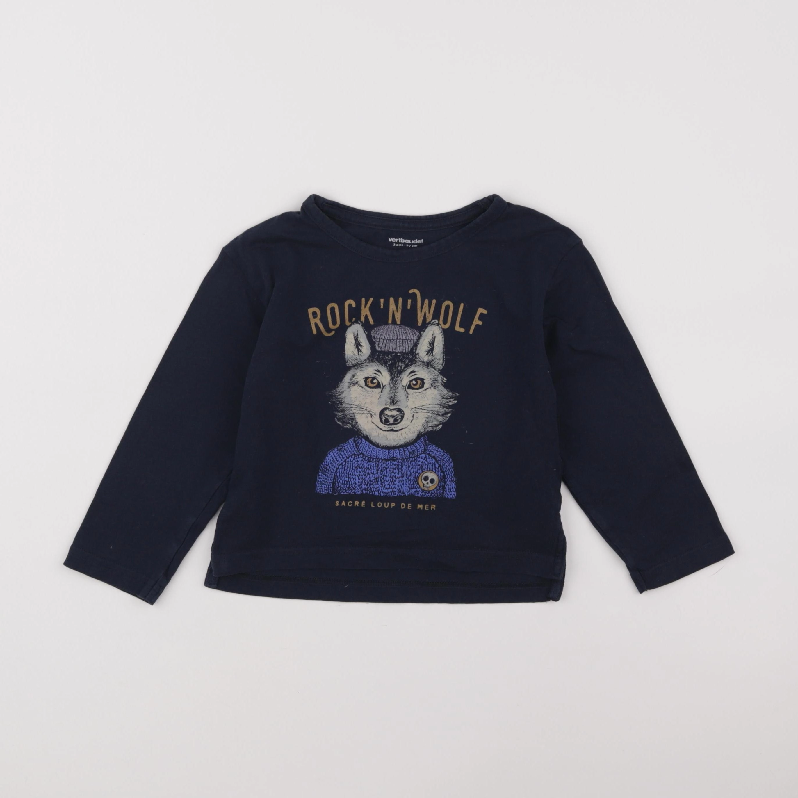Vertbaudet - tee-shirt bleu - 3 ans
