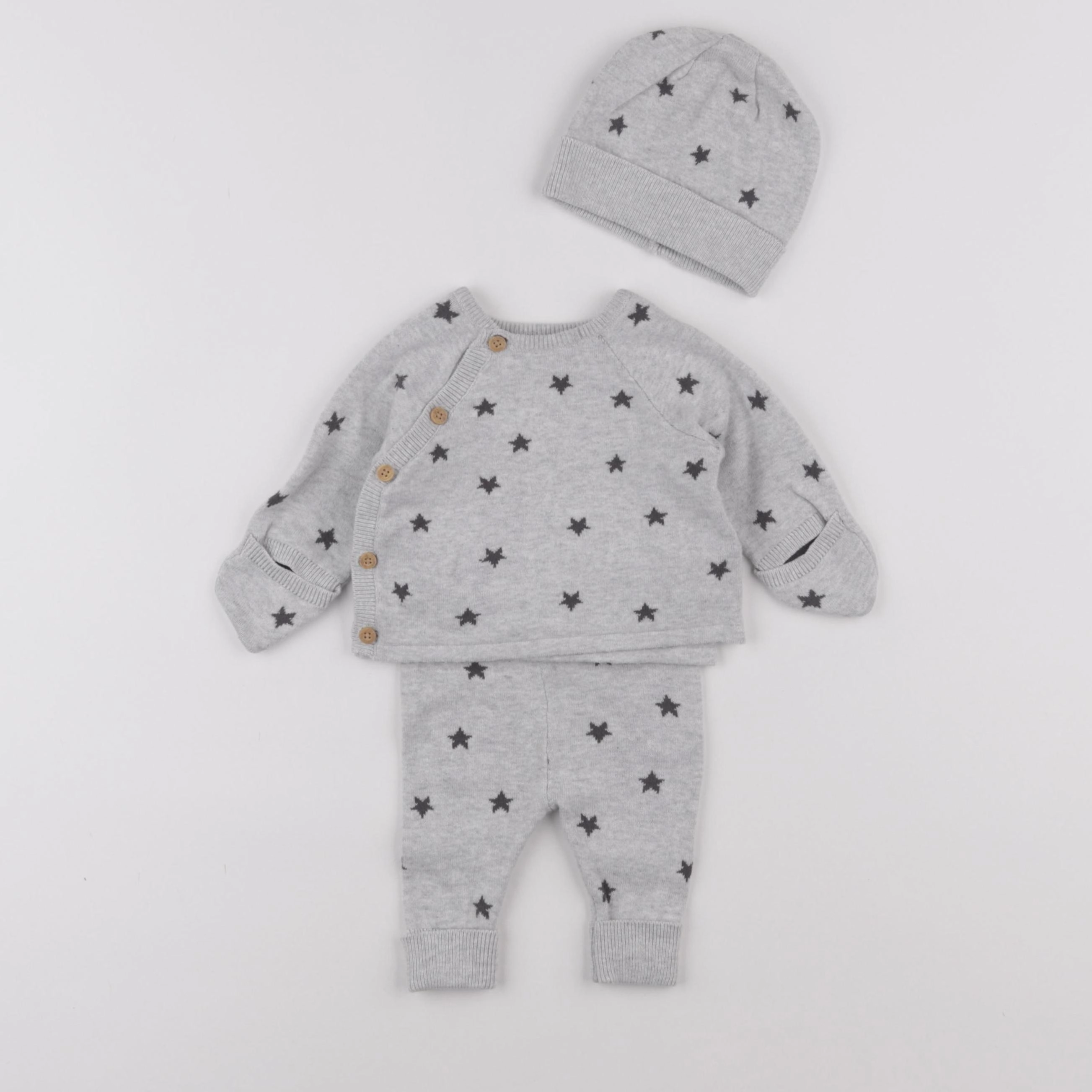Vertbaudet - ensemble gris - 1 mois