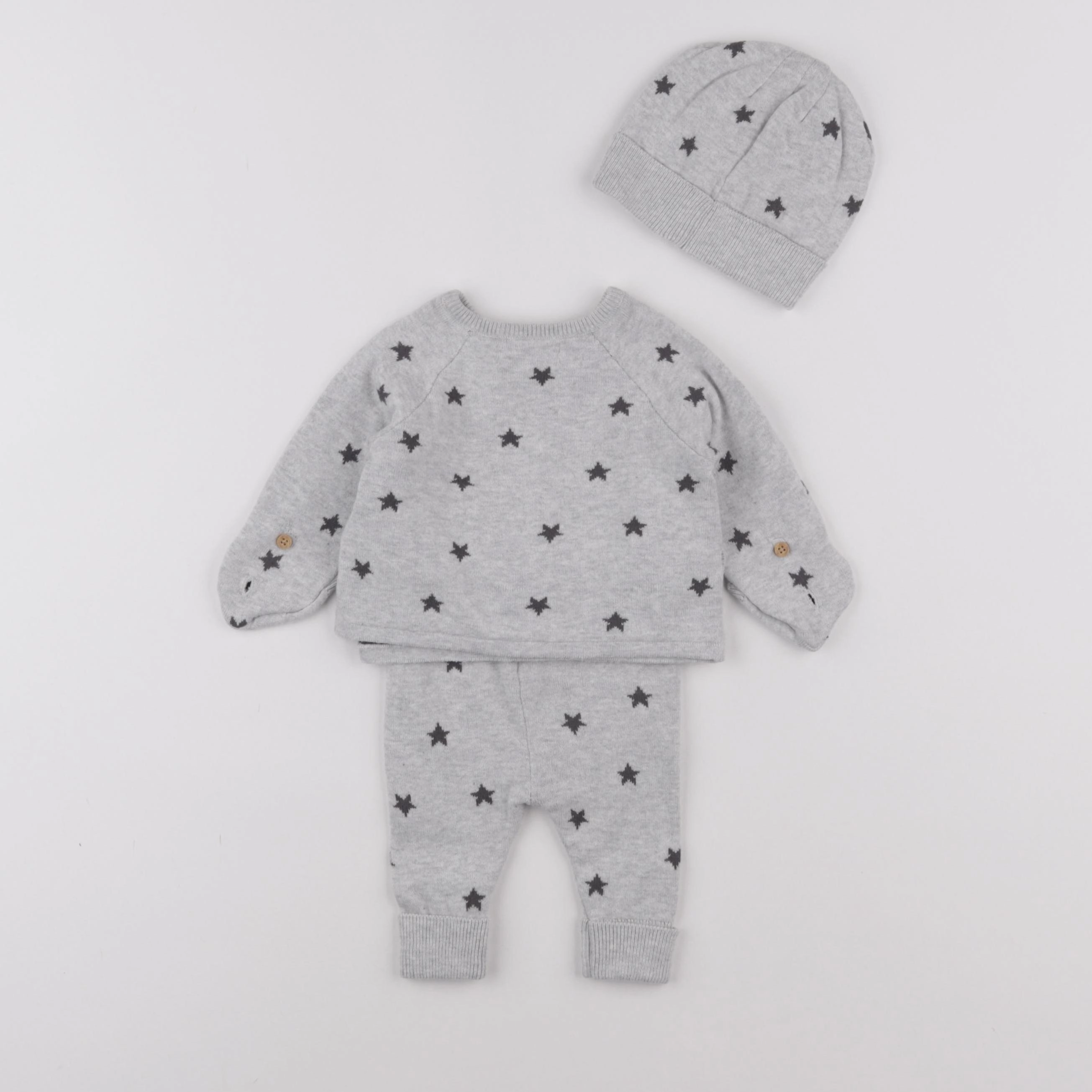Vertbaudet - ensemble gris - 1 mois