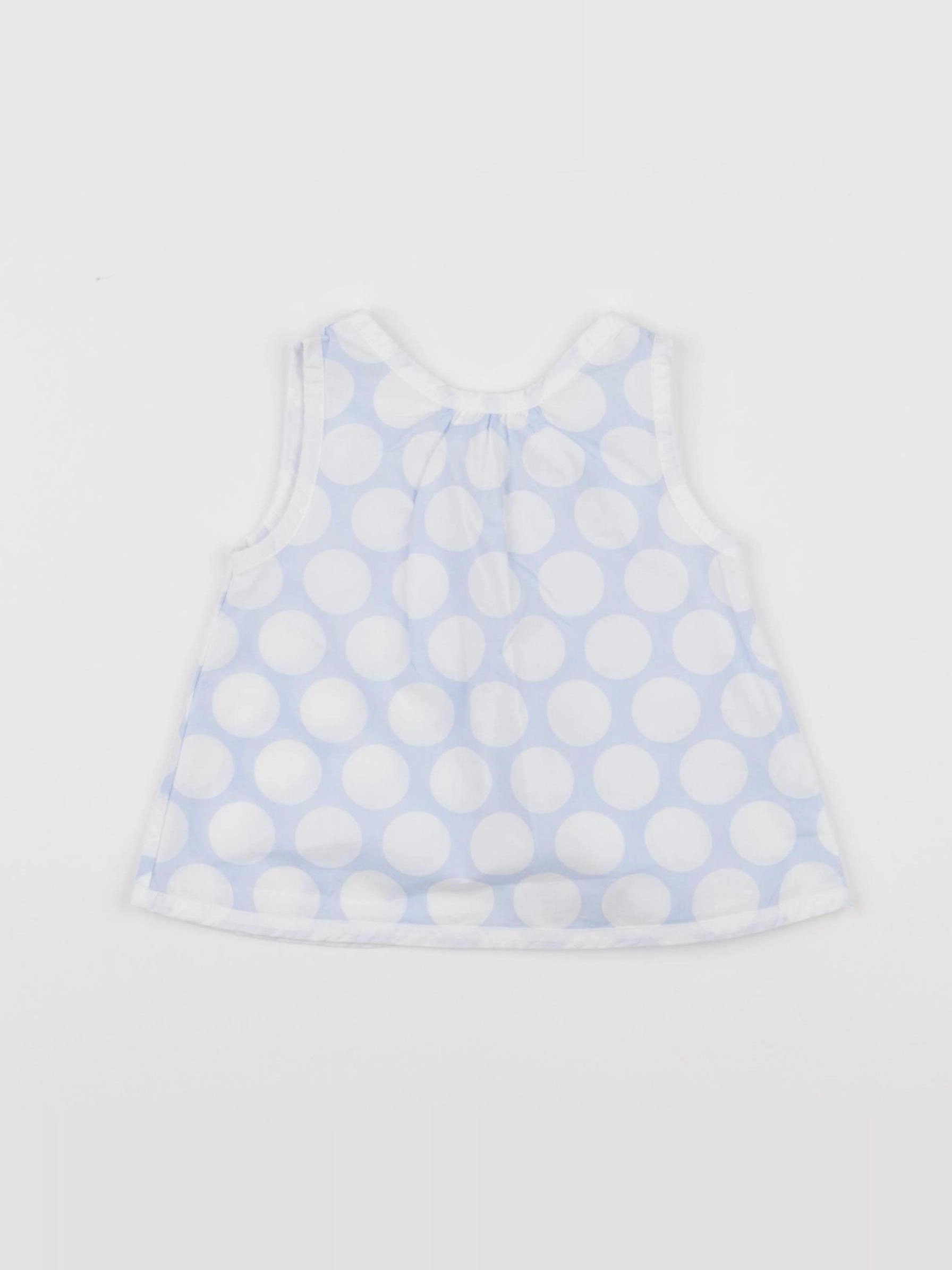 Jacadi - blouse blanc, bleu - 12 mois