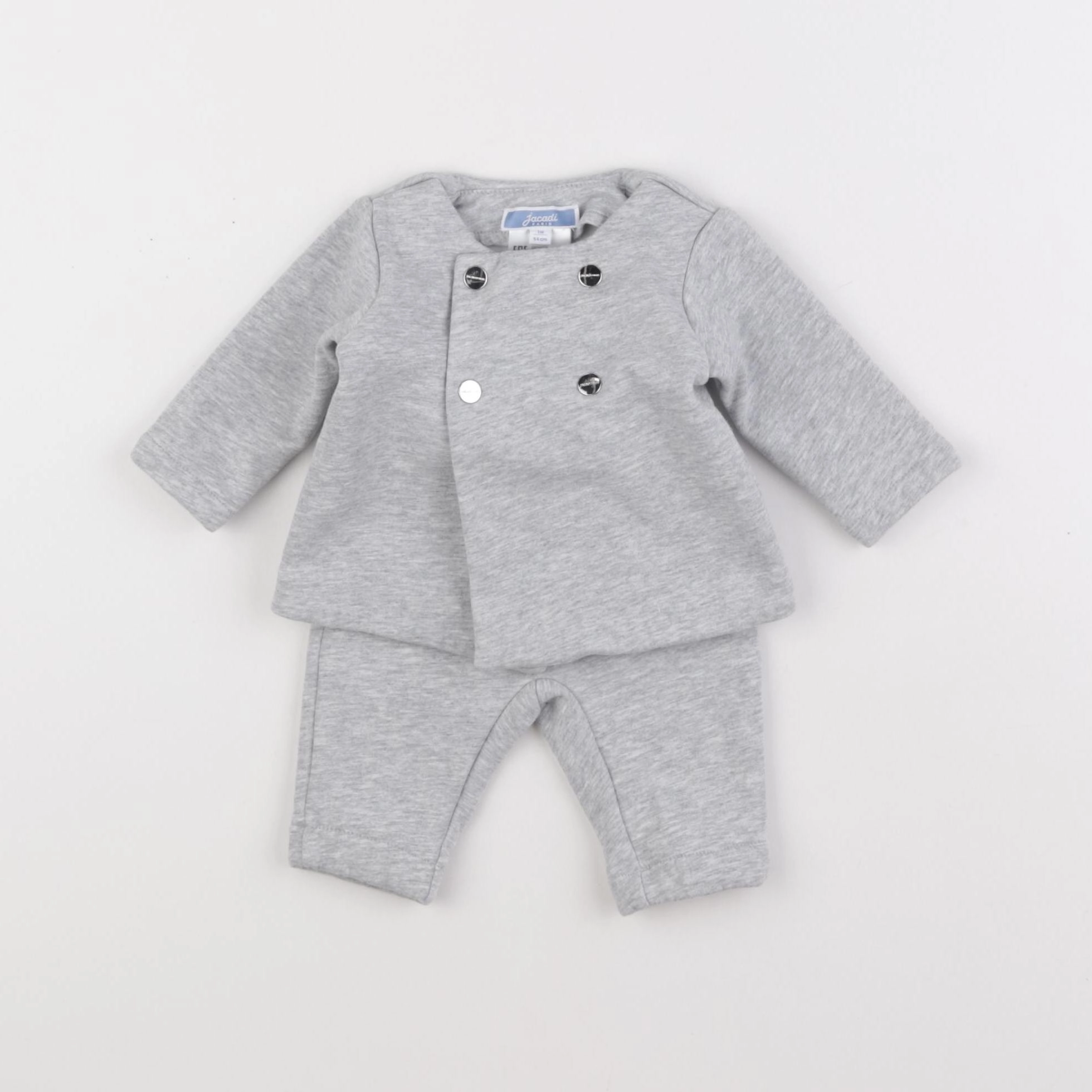 Jacadi - ensemble doublé gris - 1 mois