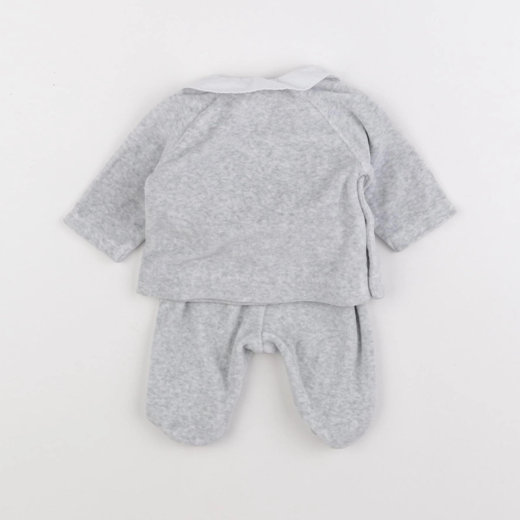 Jacadi - pyjama velours gris - 1 mois