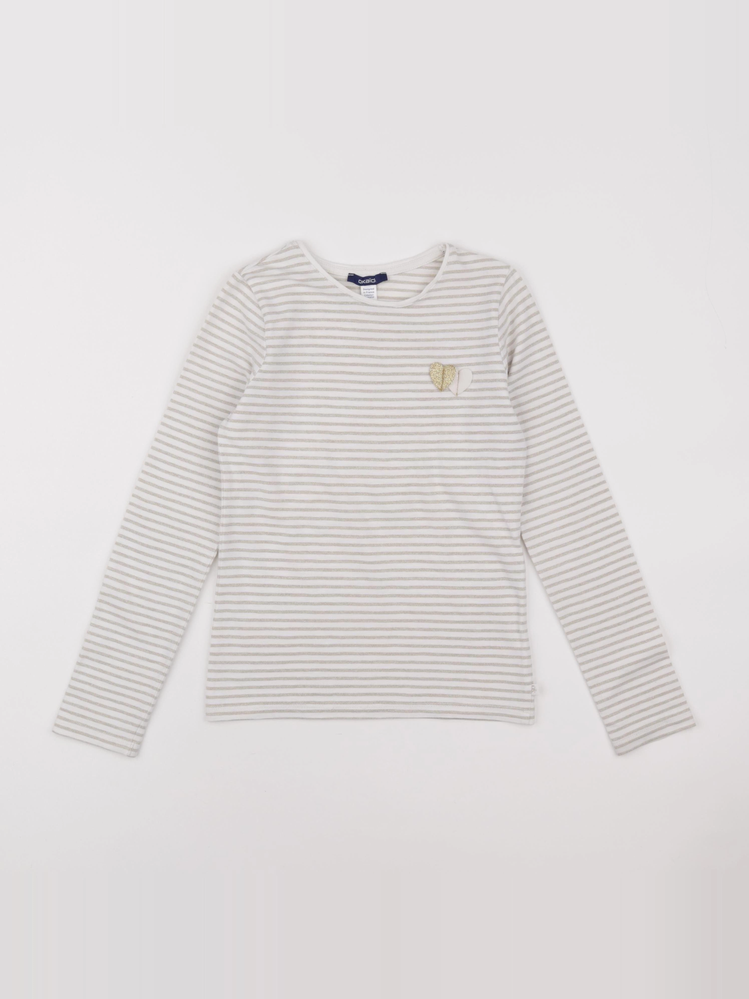 Okaidi - tee-shirt blanc, or - 8 ans