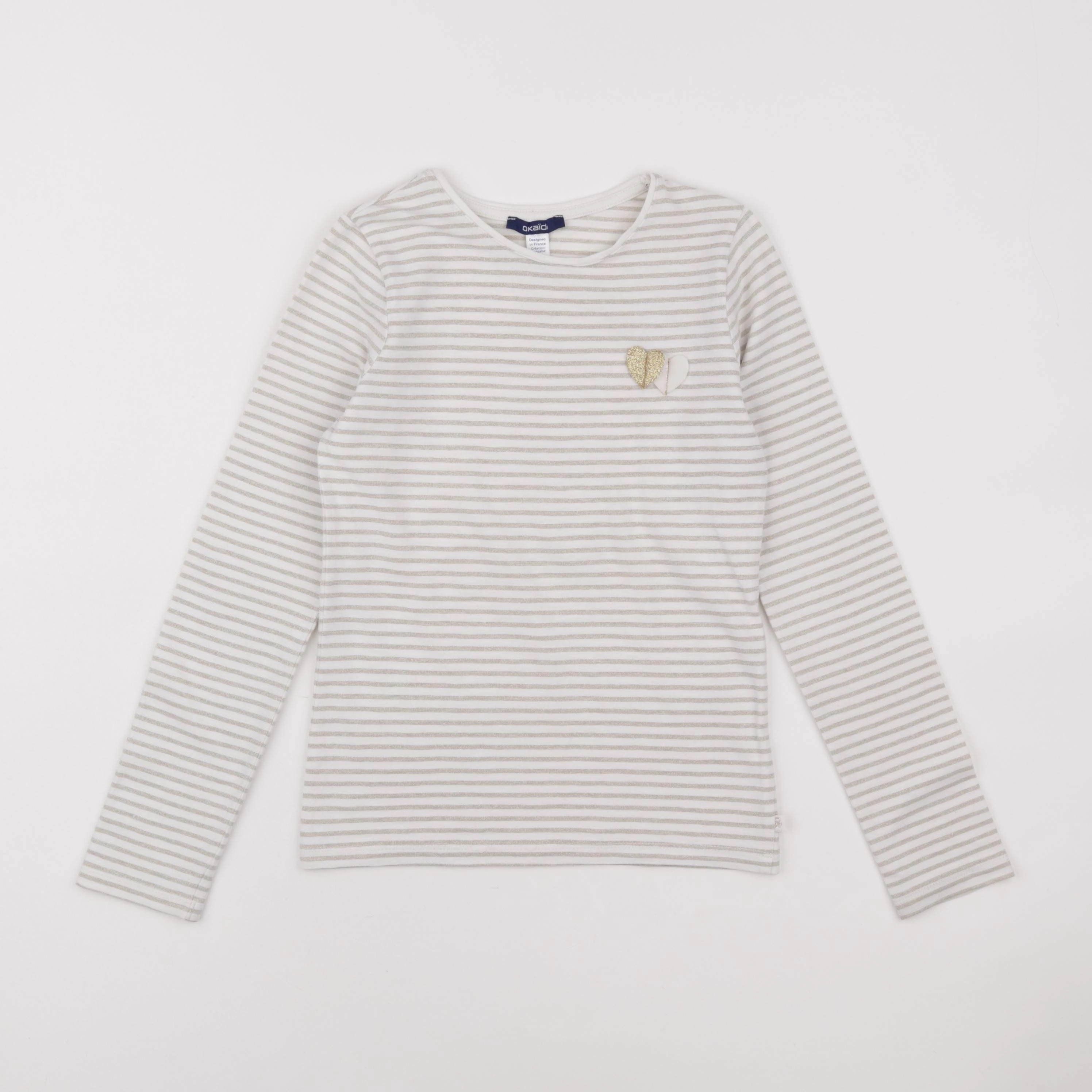 Okaidi - tee-shirt blanc, or - 8 ans