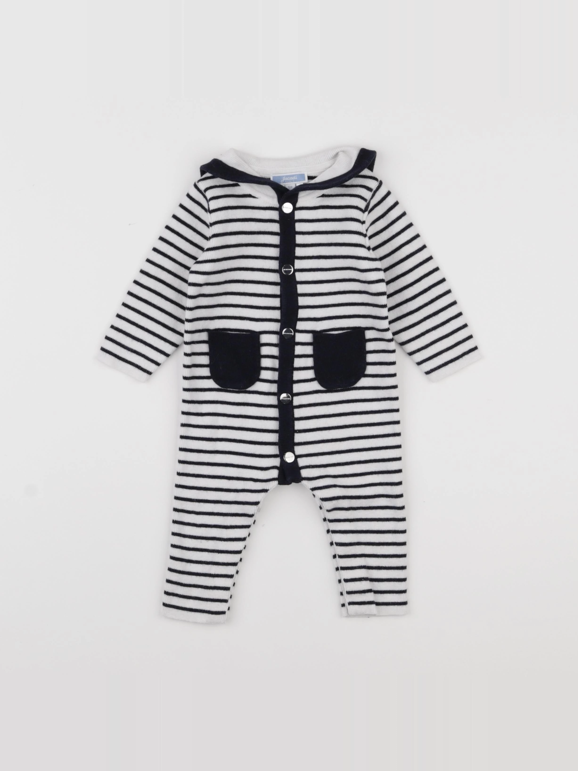 Jacadi - combinaison blanc, bleu - 6 mois