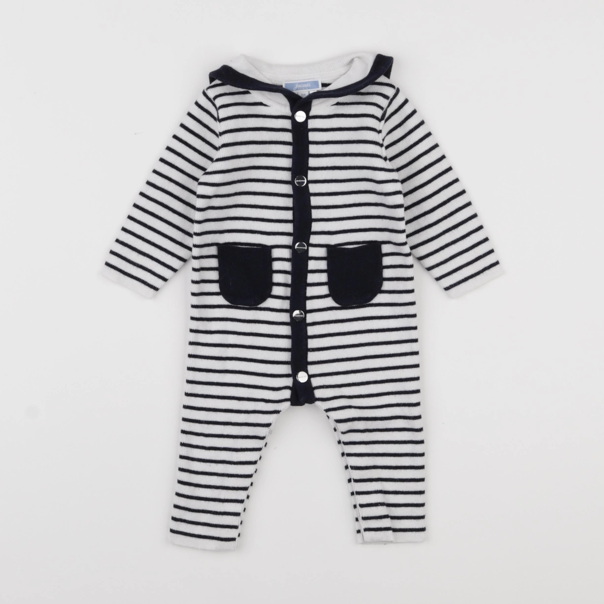 Jacadi - combinaison blanc, bleu - 6 mois