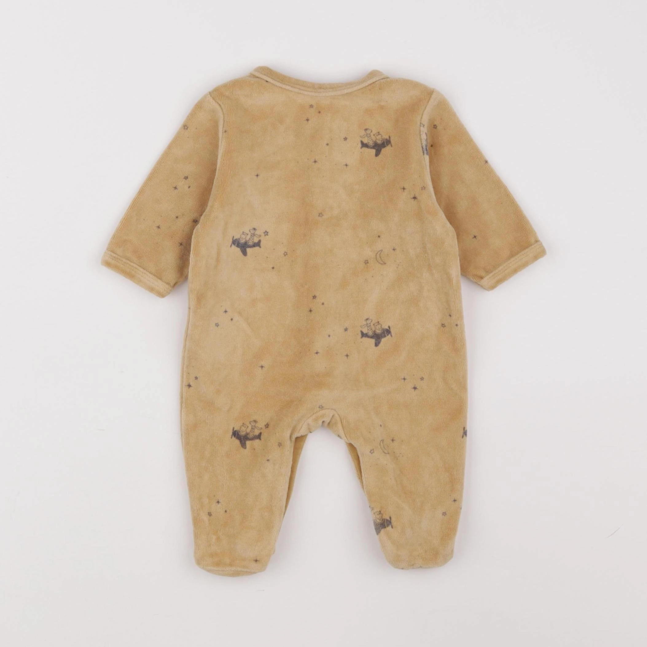 Vertbaudet - pyjama velours jaune - 1 mois