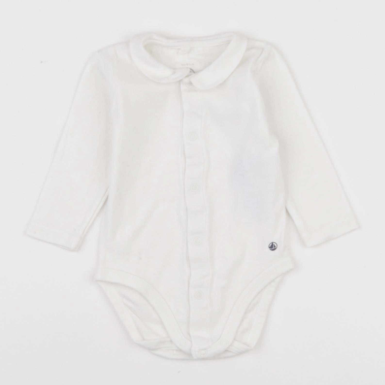 Petit Bateau - body à col blanc - 6 mois