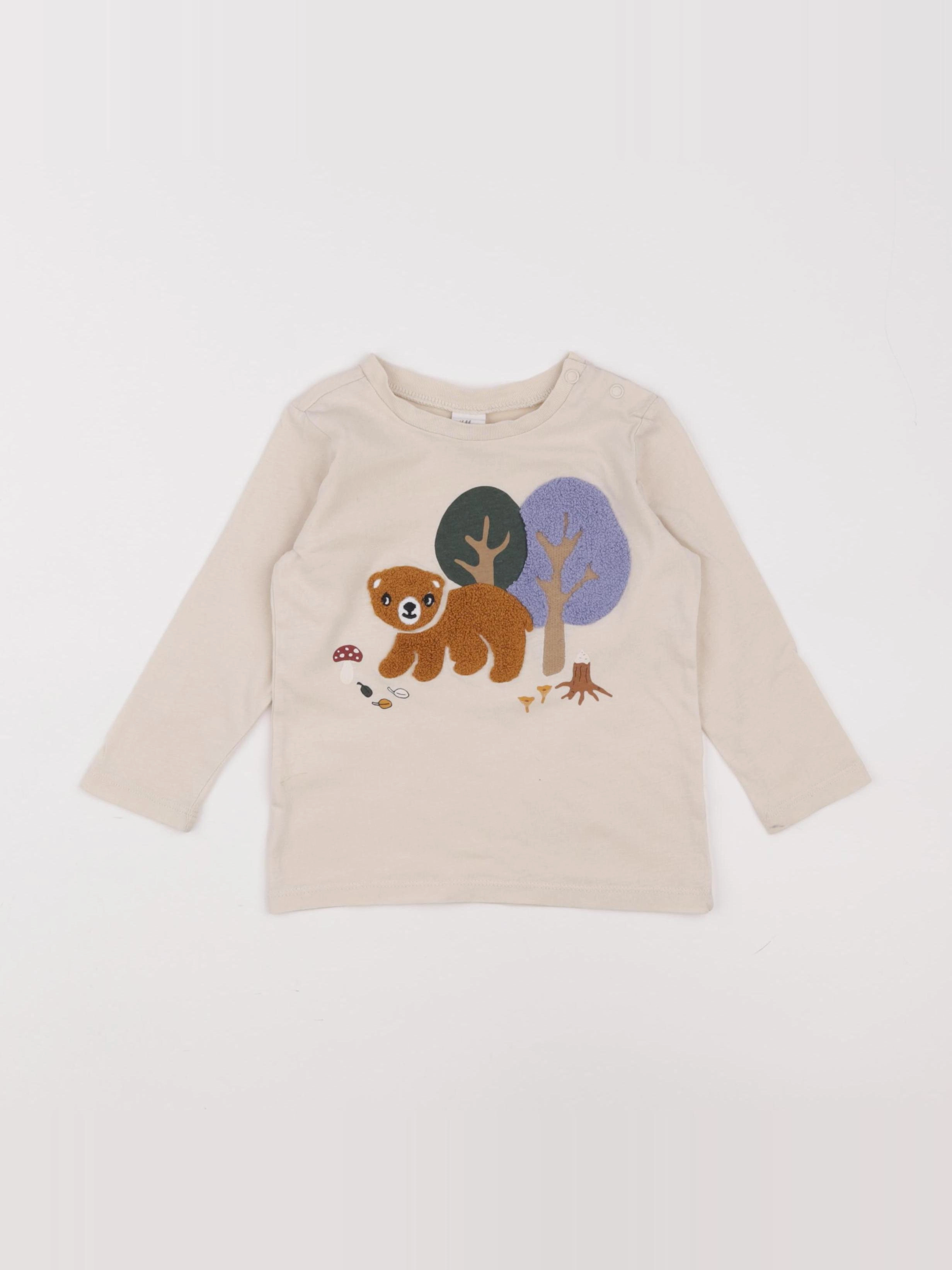 H&M - tee-shirt beige - 9/12 mois