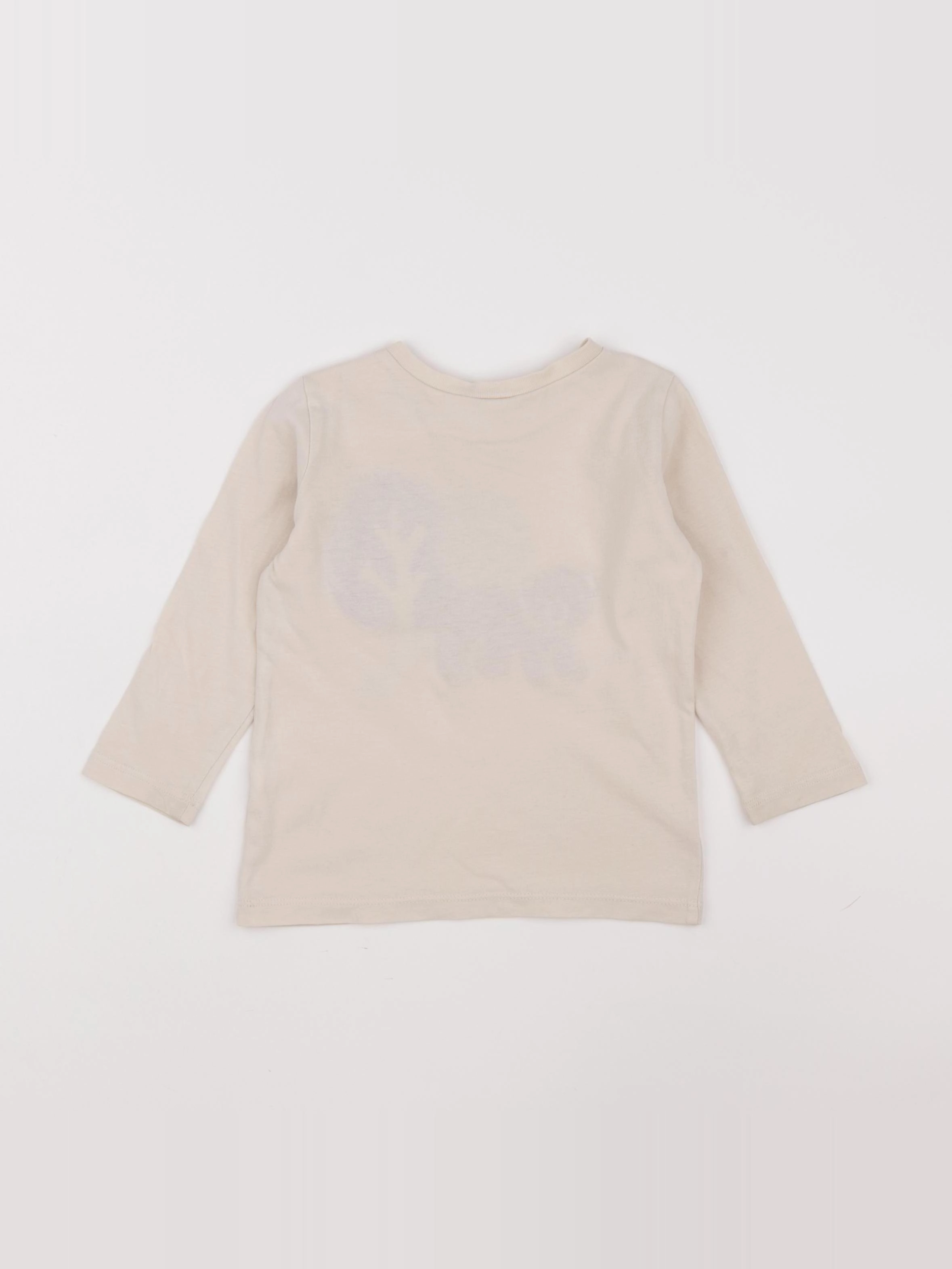 H&M - tee-shirt beige - 9/12 mois