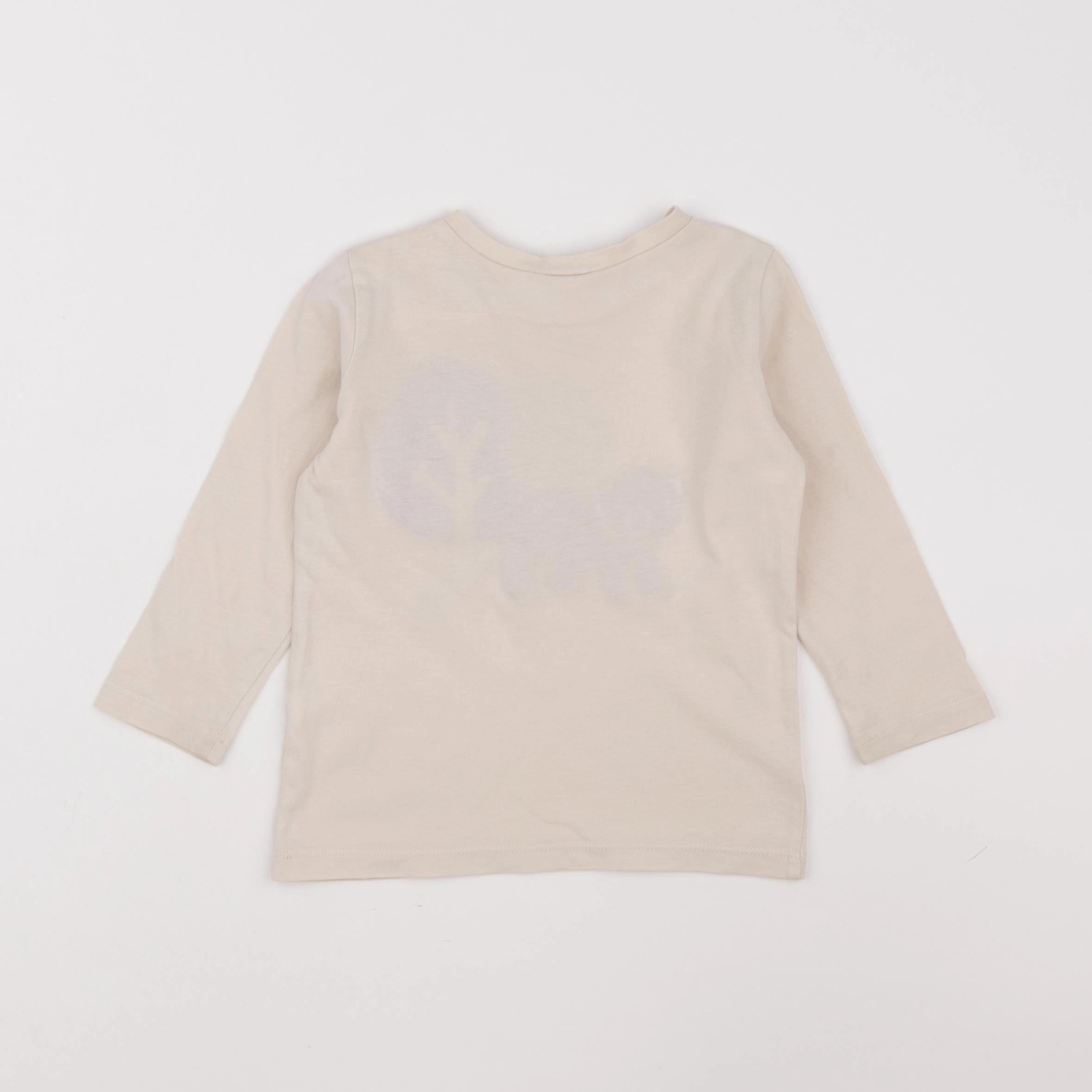 H&M - tee-shirt beige - 9/12 mois