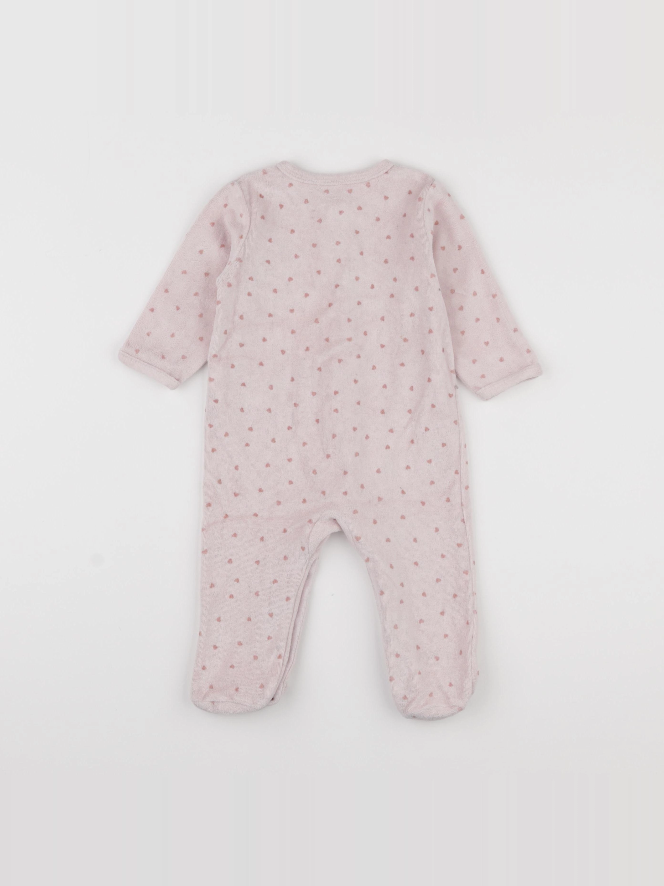 Vertbaudet - pyjama velours rose - 9 mois