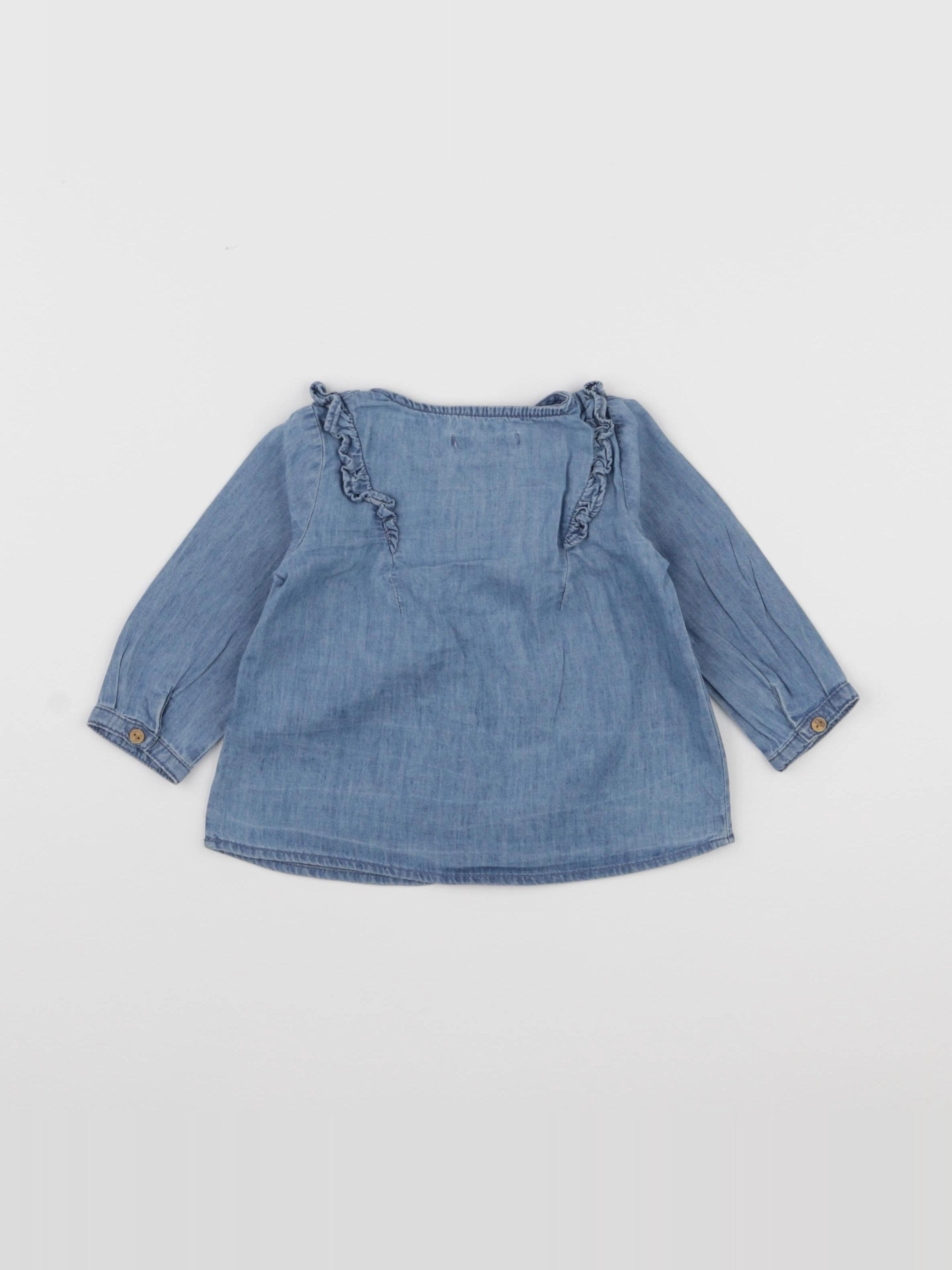 Vertbaudet - blouse bleu - 9 mois