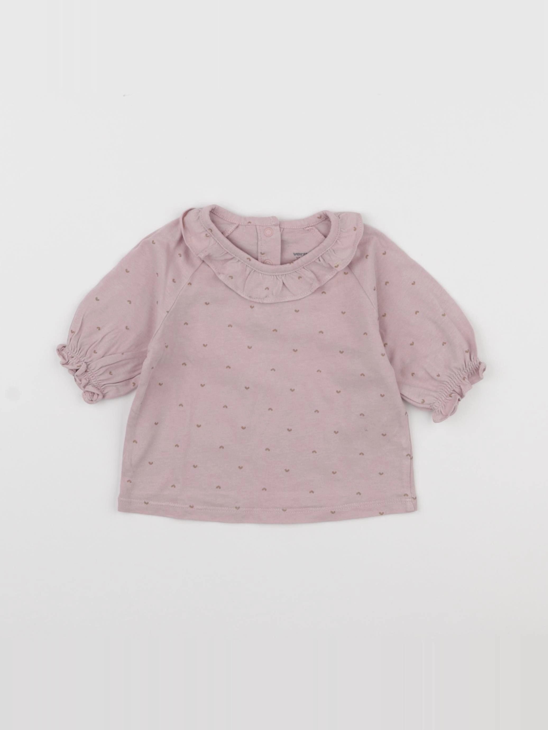 Vertbaudet - tee-shirt rose - 12 mois