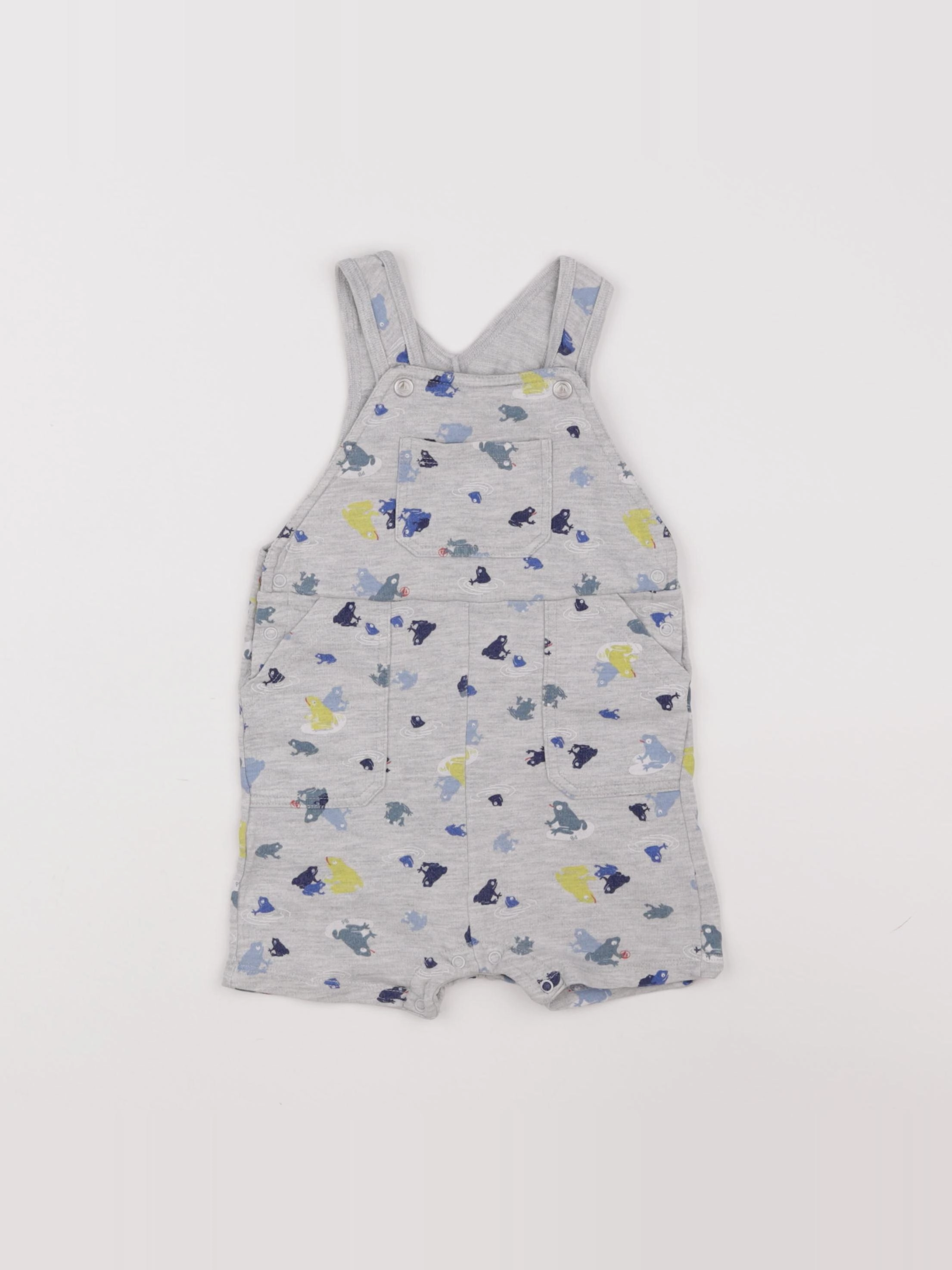Petit Bateau - salopette gris - 12 mois