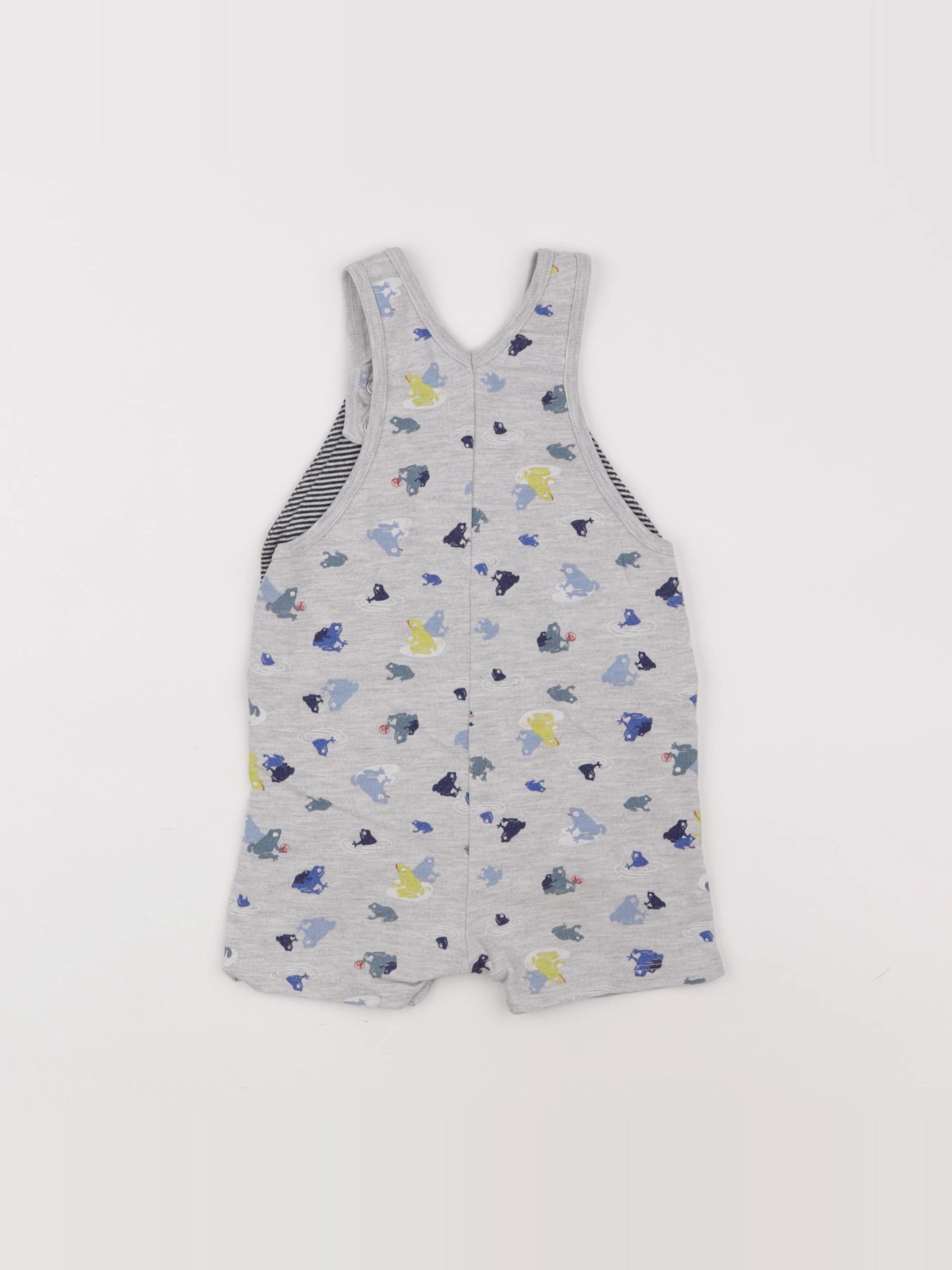Petit Bateau - salopette gris - 12 mois