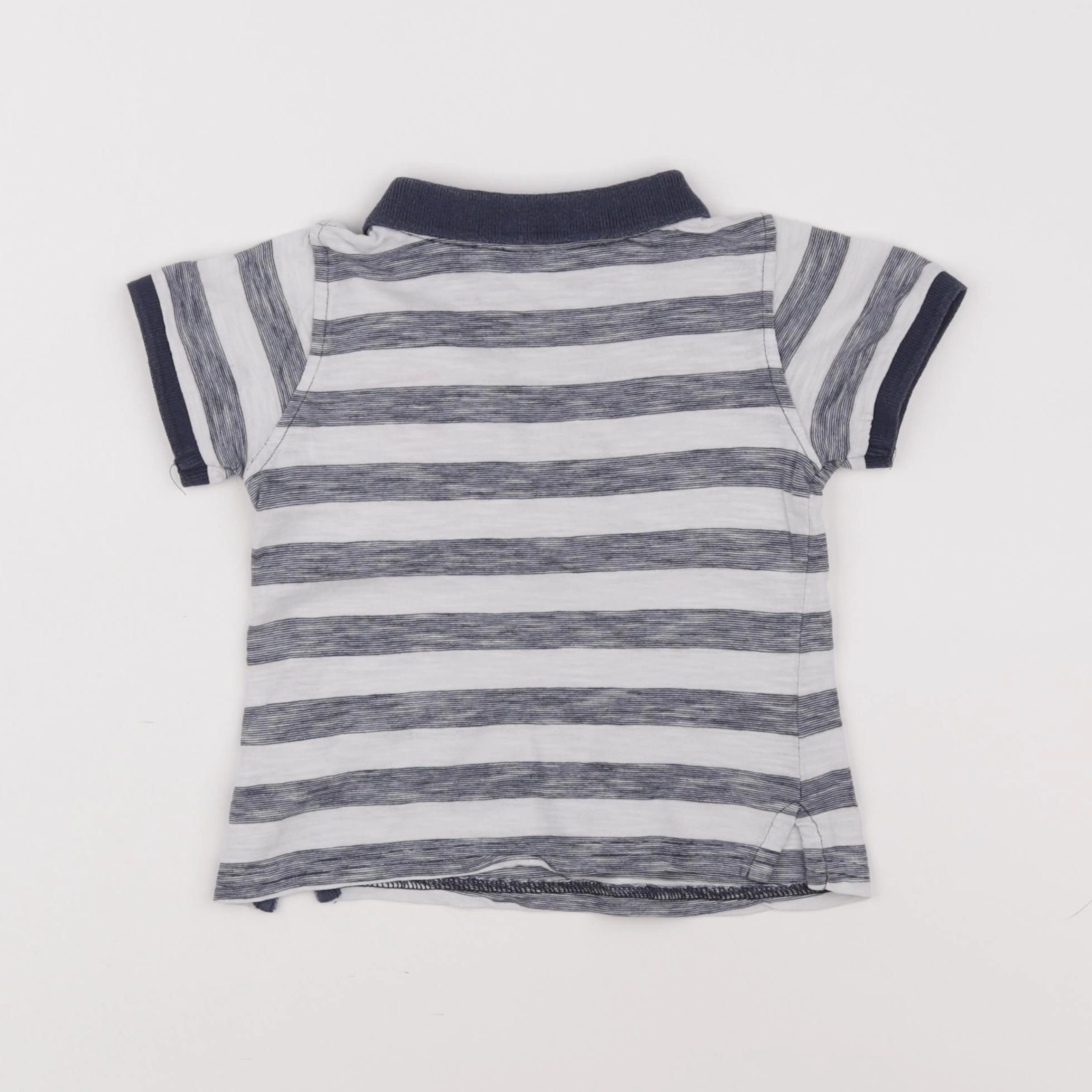 Tape à l'oeil - polo blanc, bleu - 12 mois