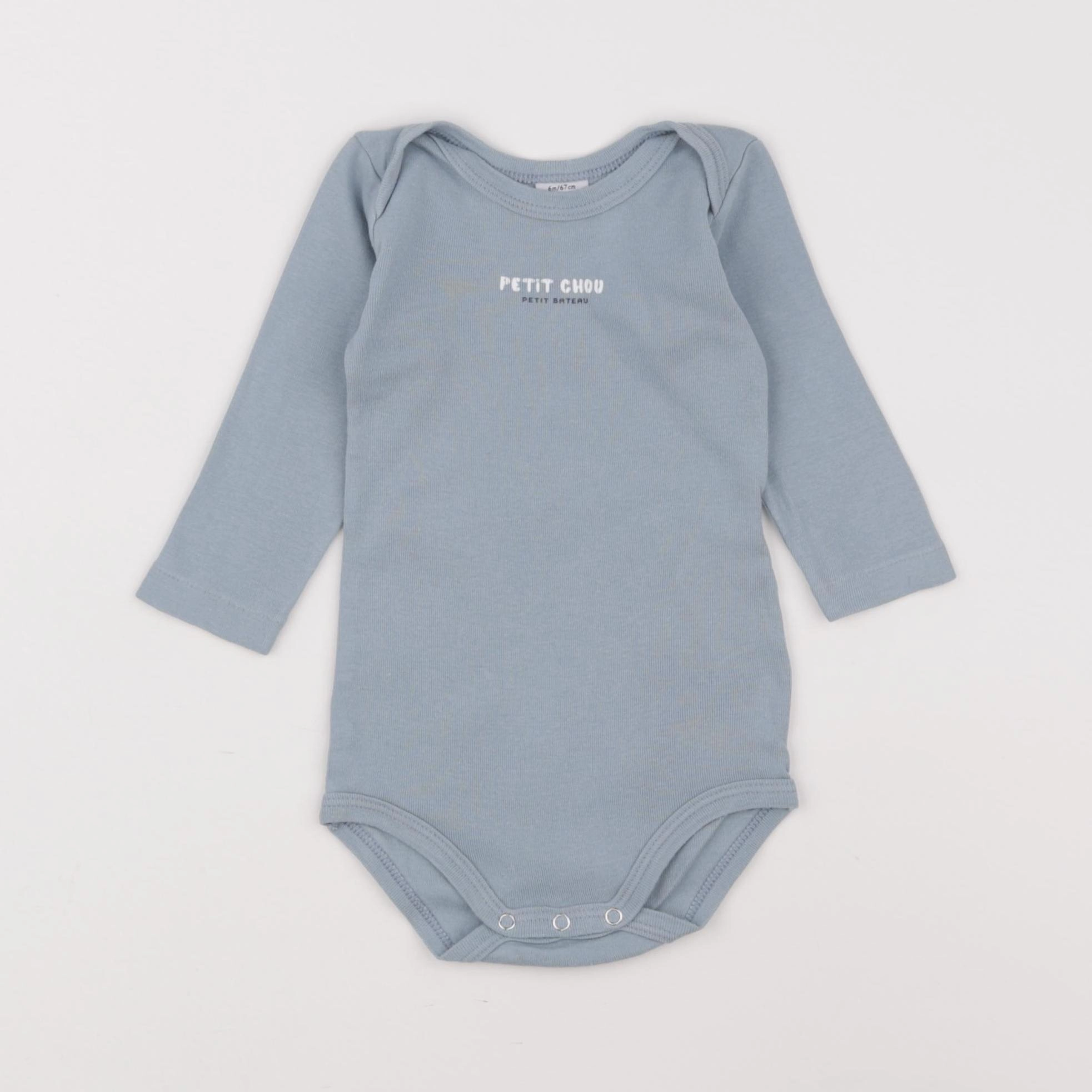 Petit Bateau - body bleu - 6 mois