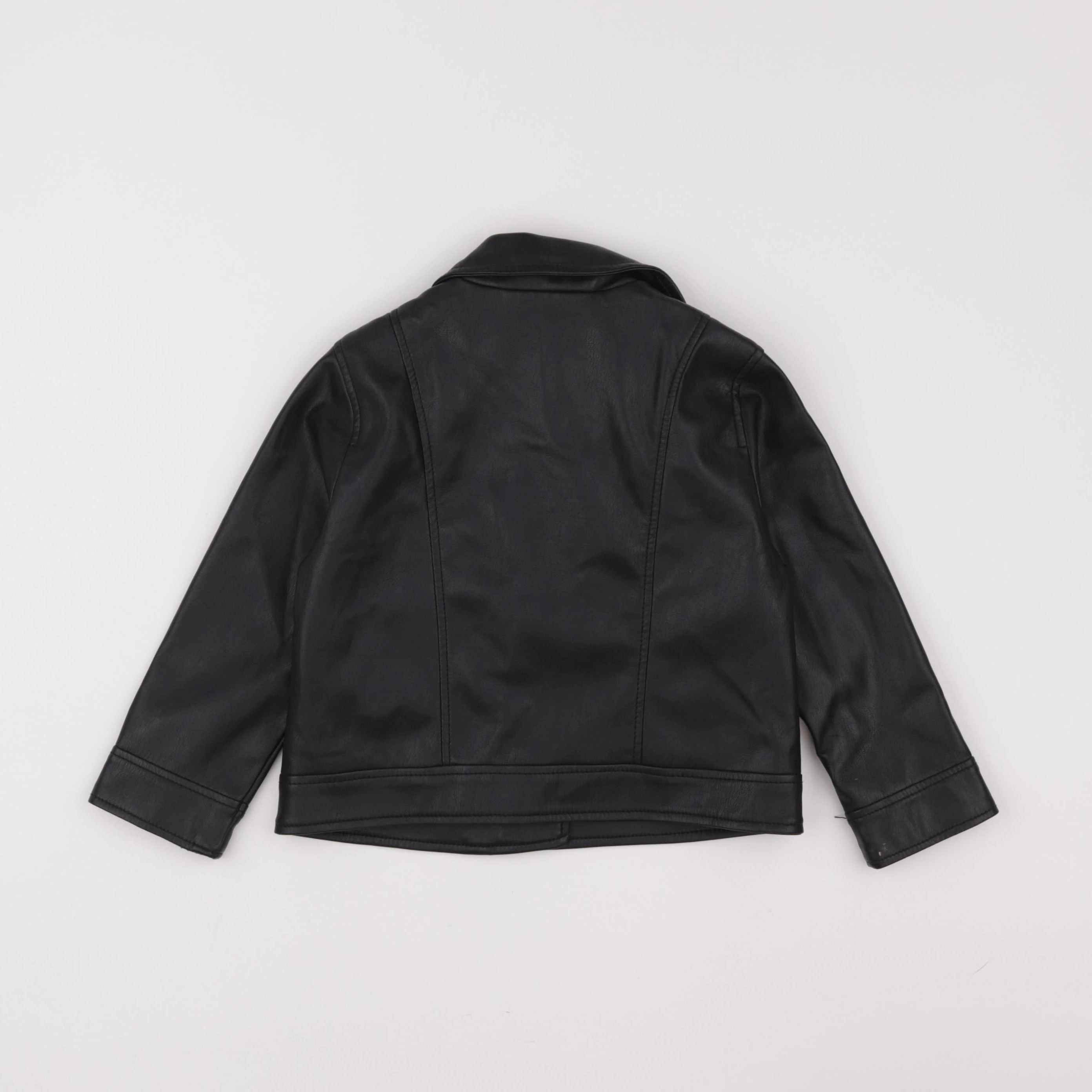 Zara - veste simili cuir noir - 2/3 ans