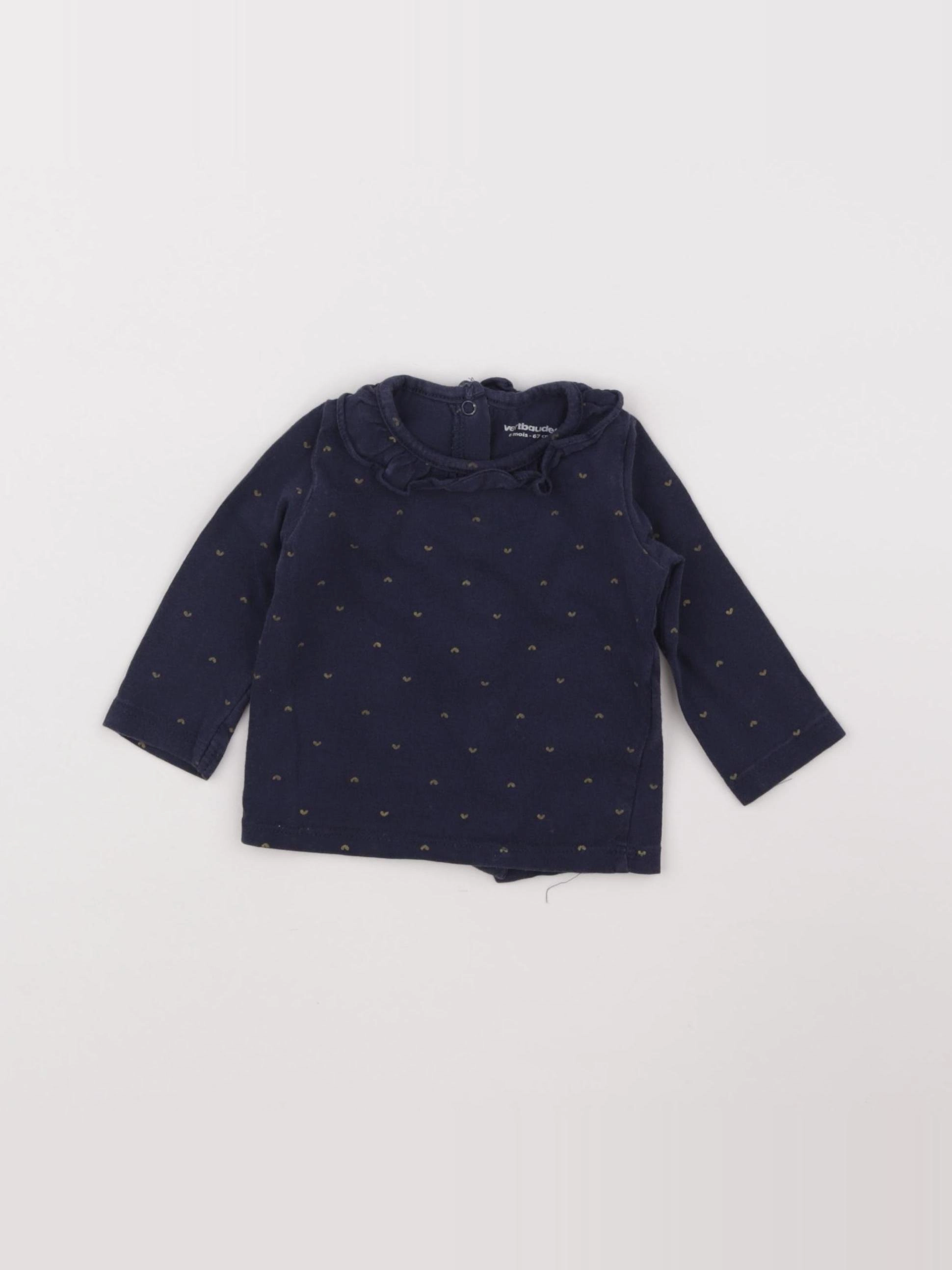 Vertbaudet - tee-shirt bleu - 6 mois