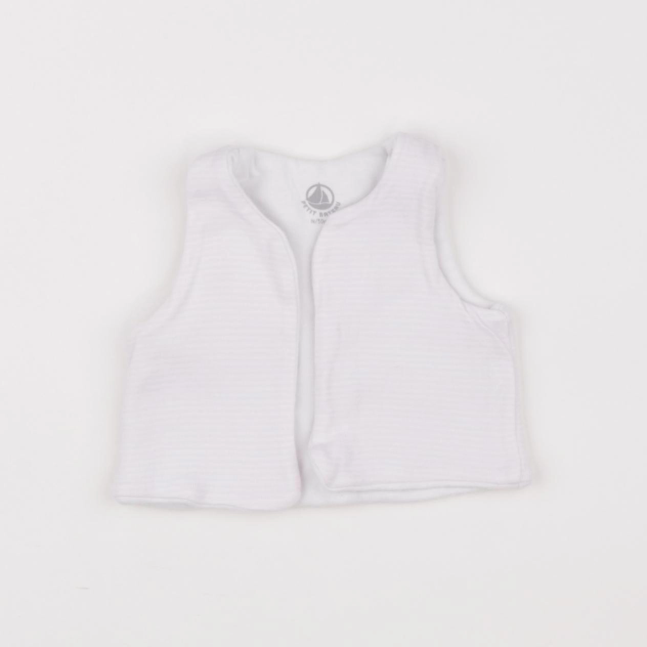 Petit Bateau - gilet blanc - 0 mois
