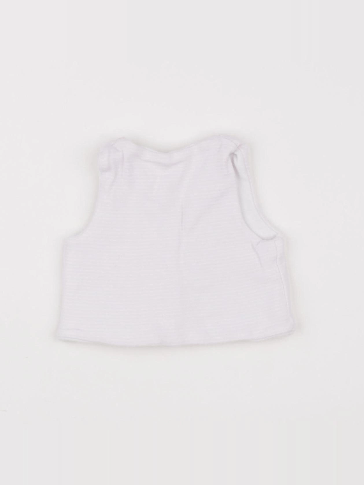 Petit Bateau - gilet blanc - 0 mois