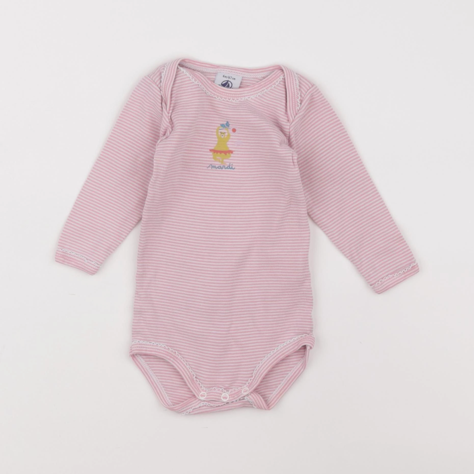 Petit Bateau - body rose - 6 mois